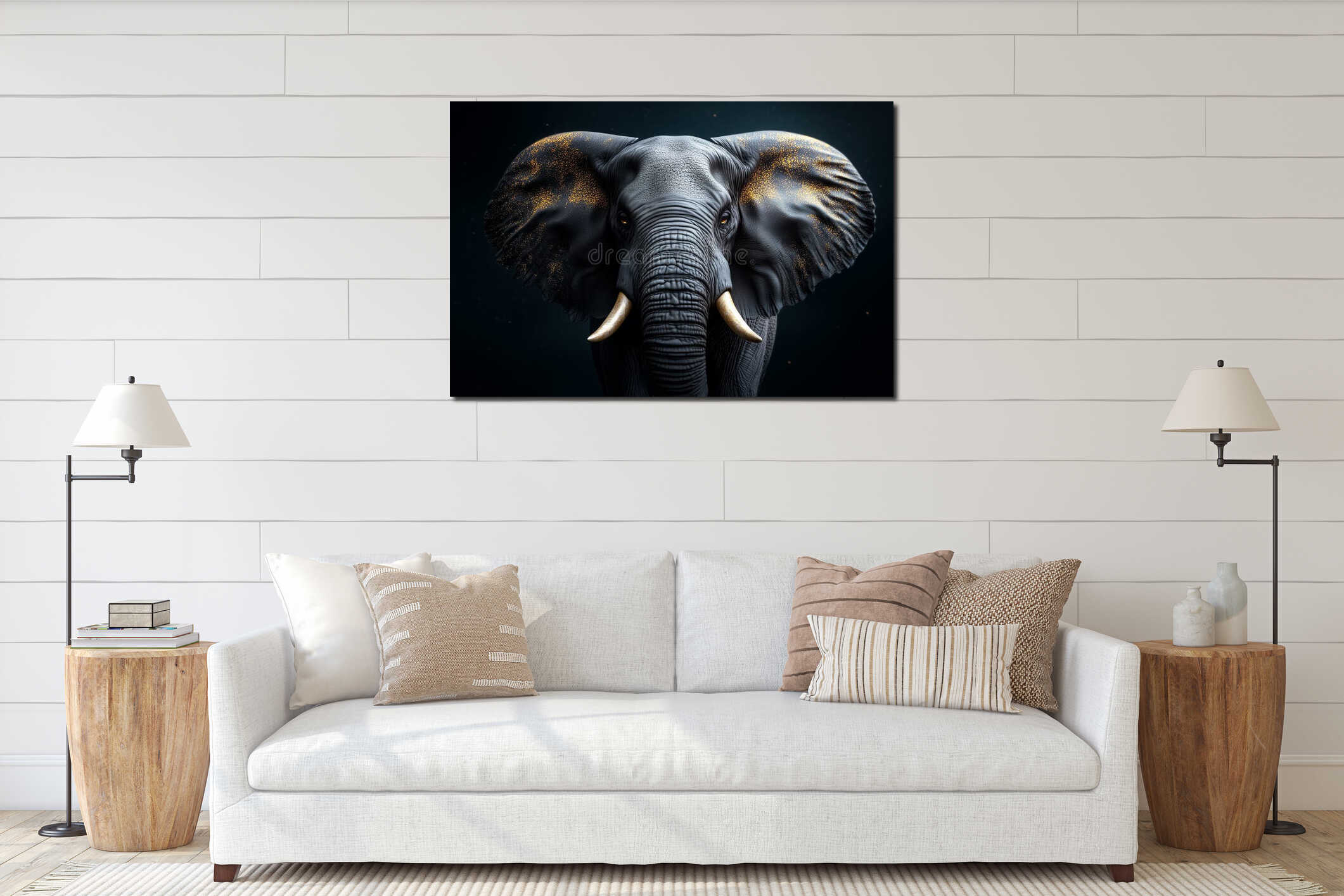 Canvas hanging interior mockup