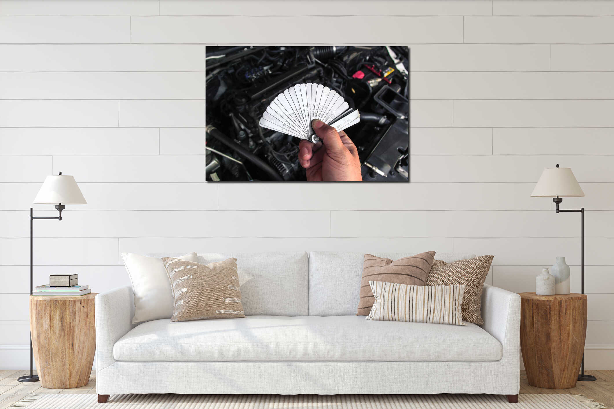 Canvas hanging interior mockup