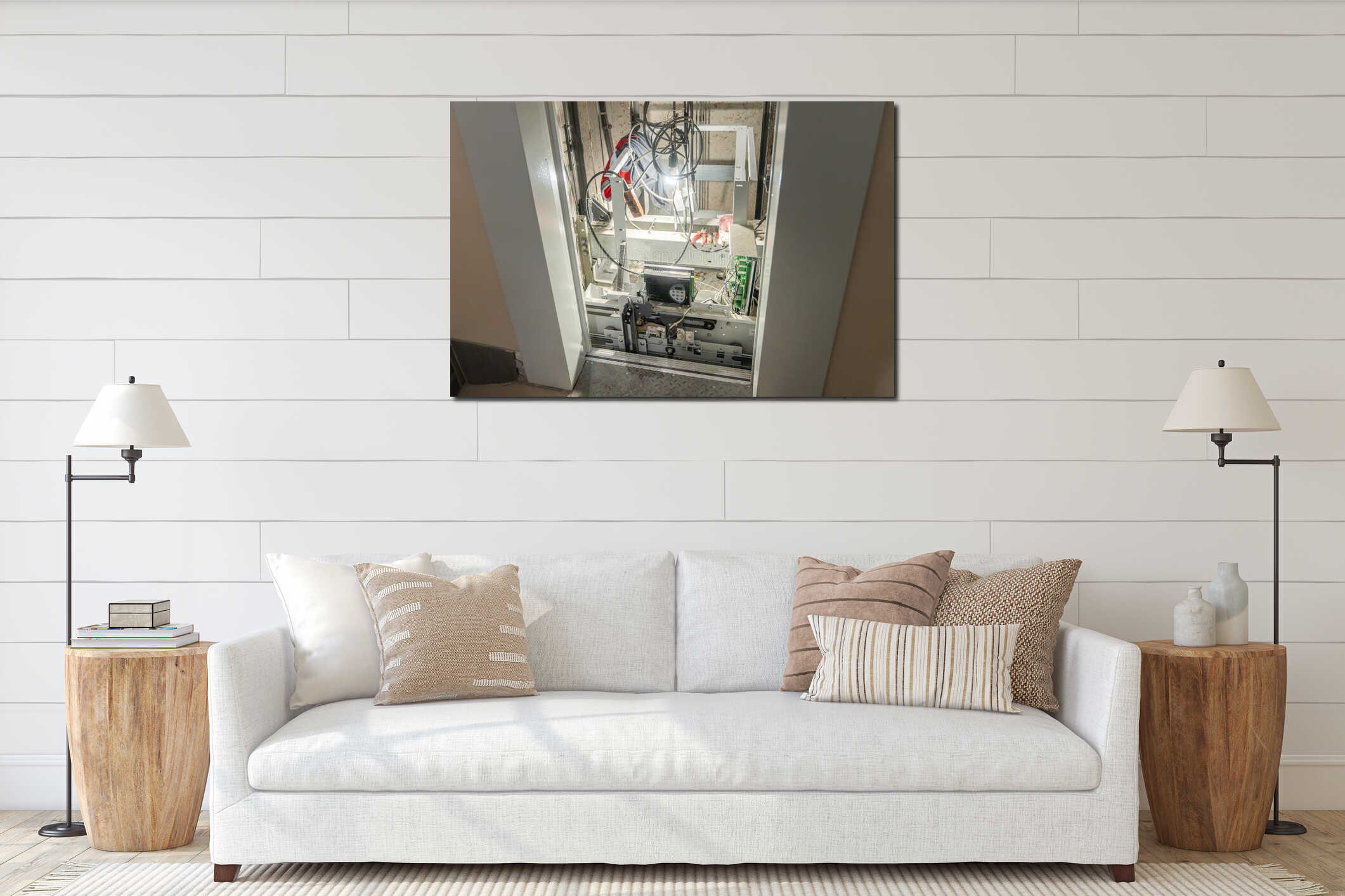 Canvas hanging interior mockup