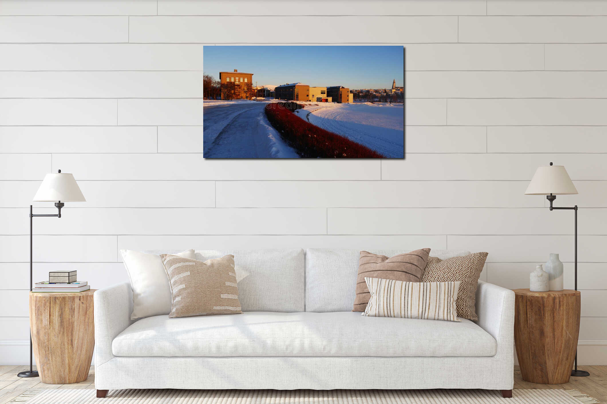 Canvas hanging interior mockup