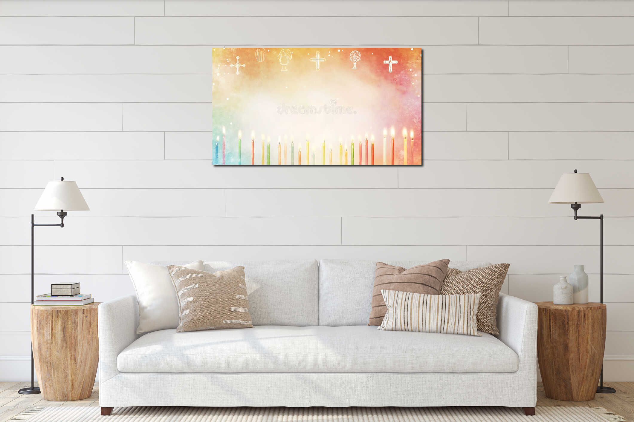 Canvas hanging interior mockup