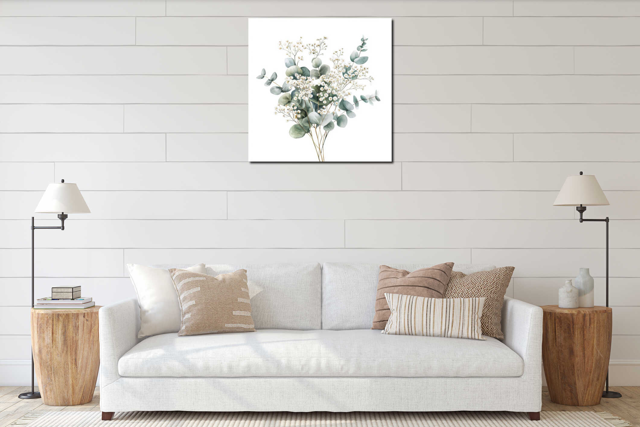 Canvas hanging interior mockup