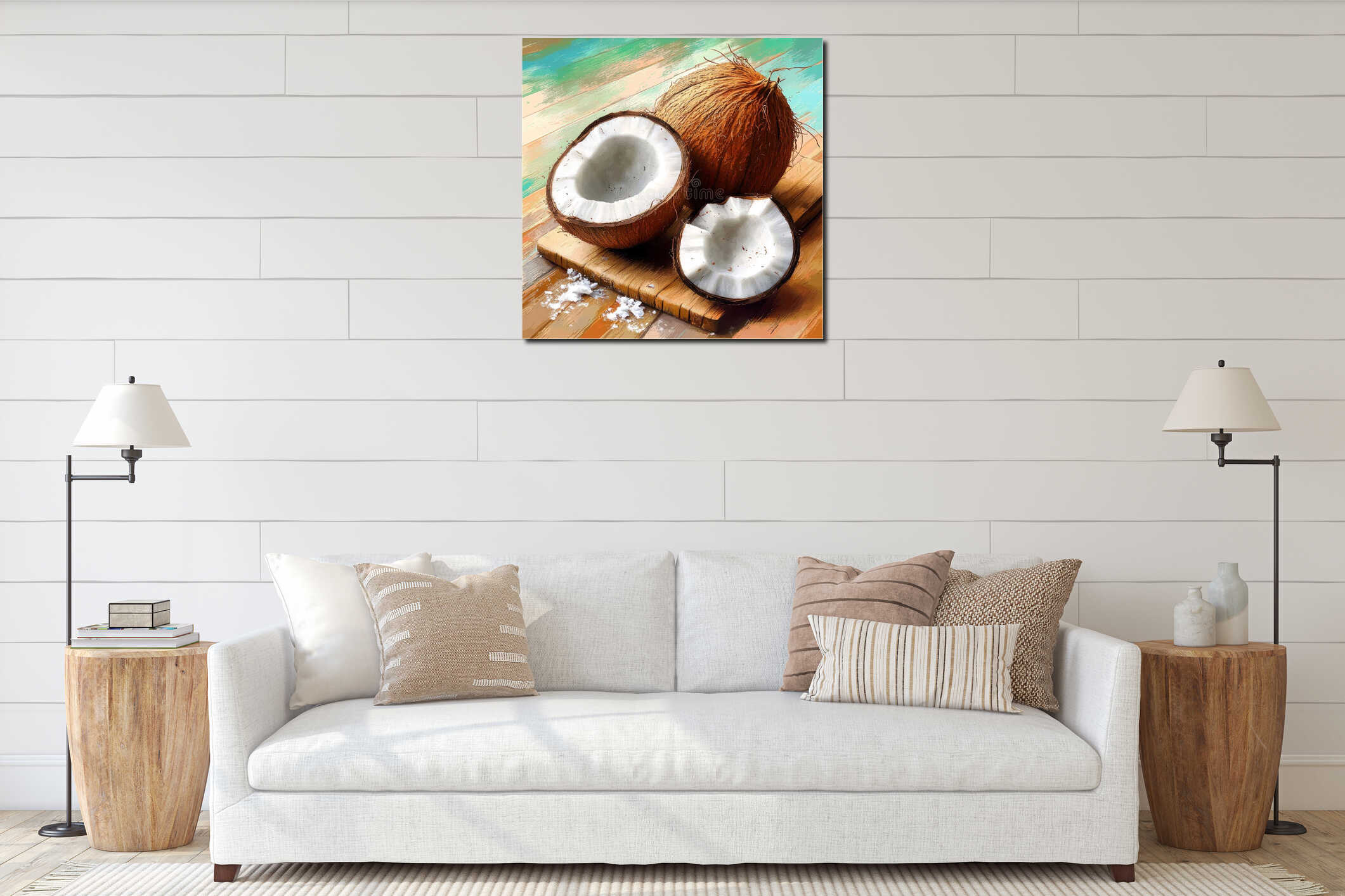 Canvas hanging interior mockup
