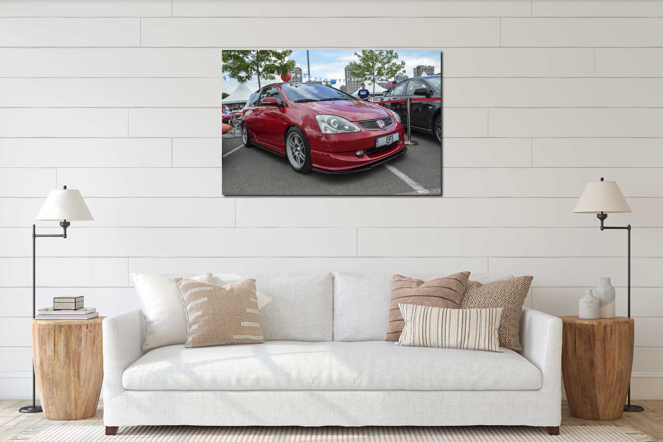 Canvas hanging interior mockup