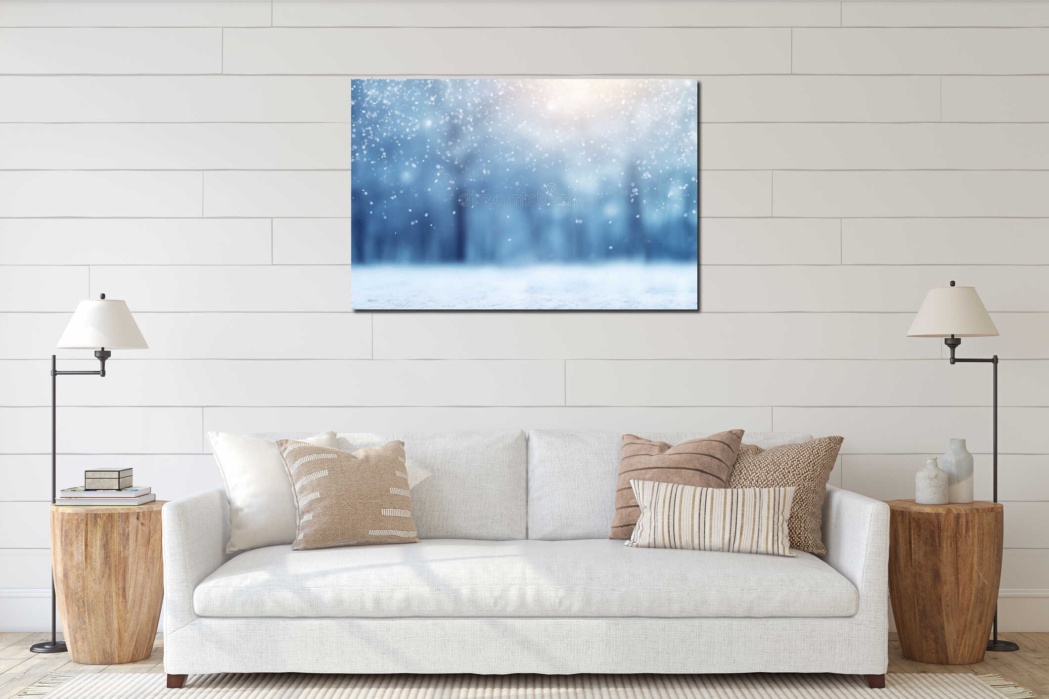 Canvas hanging interior mockup