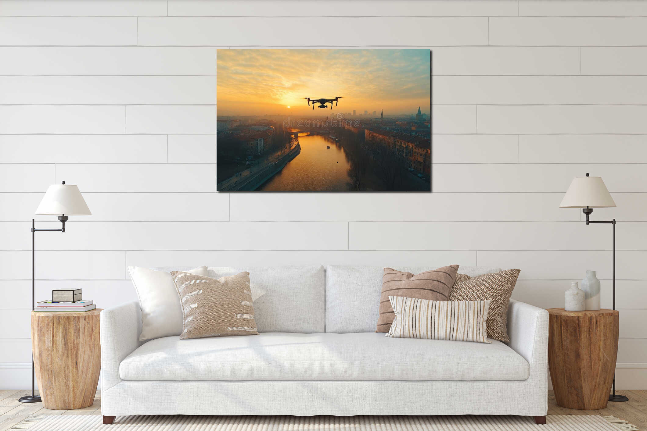 Canvas hanging interior mockup