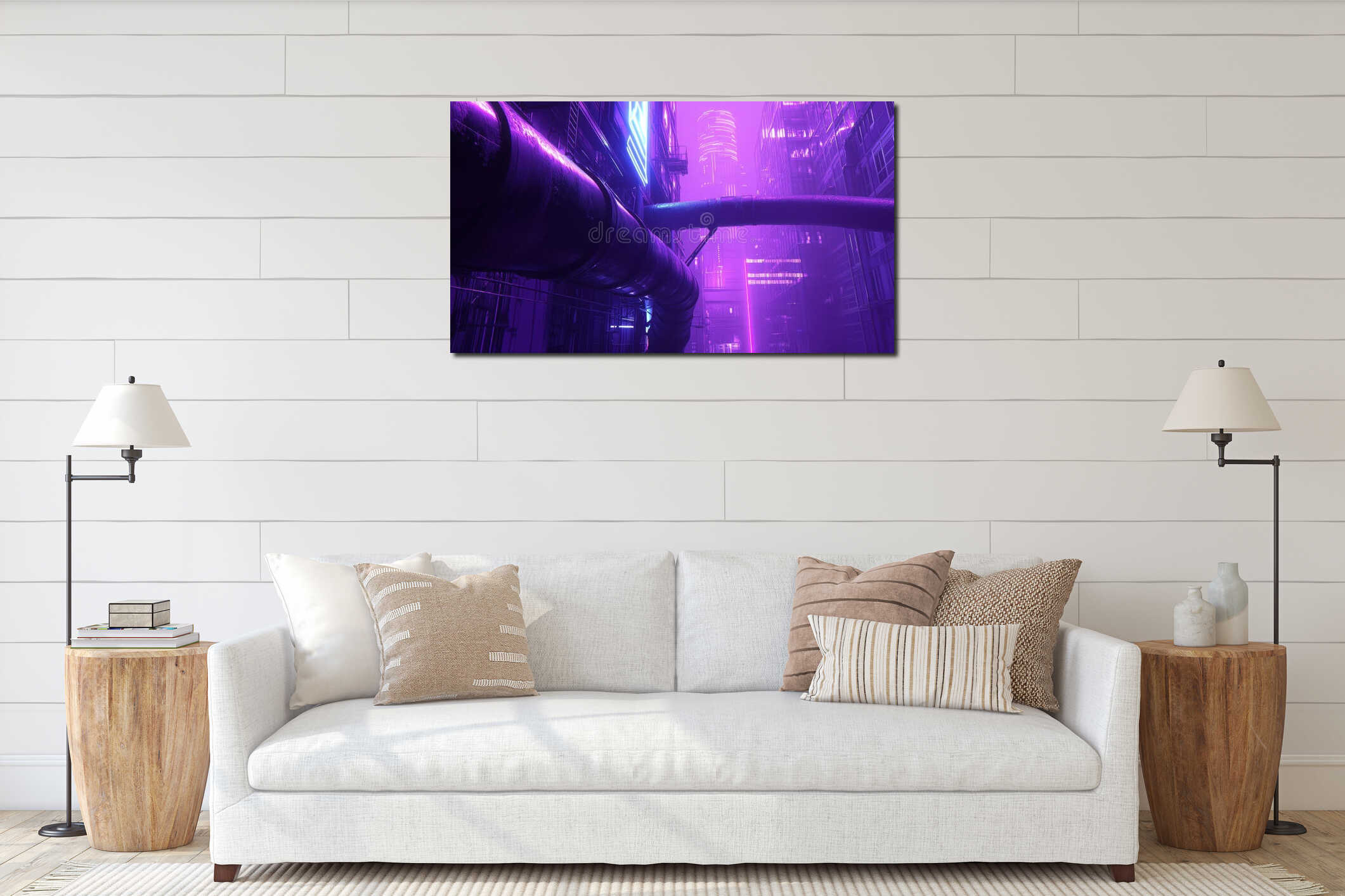 Canvas hanging interior mockup