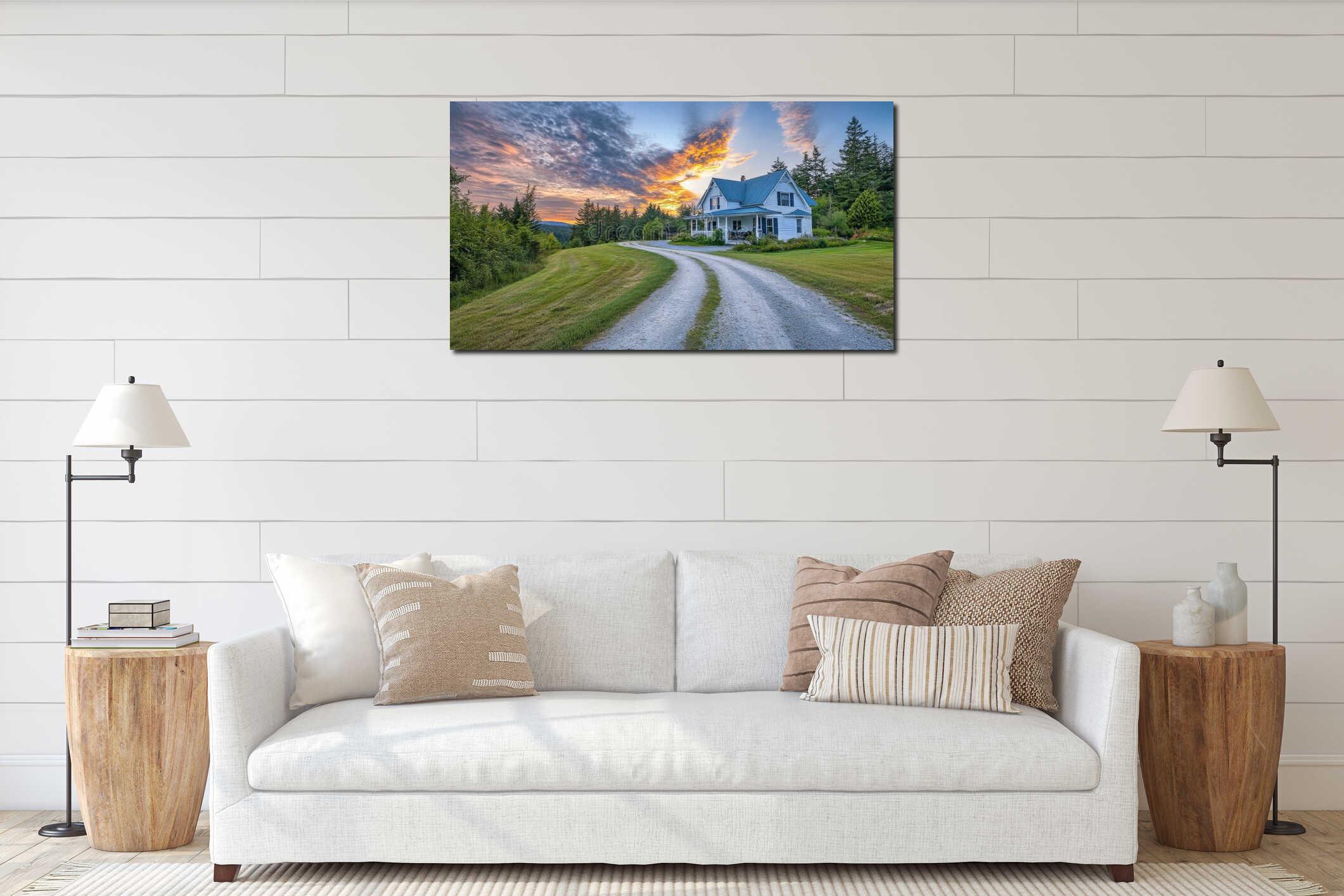Canvas hanging interior mockup