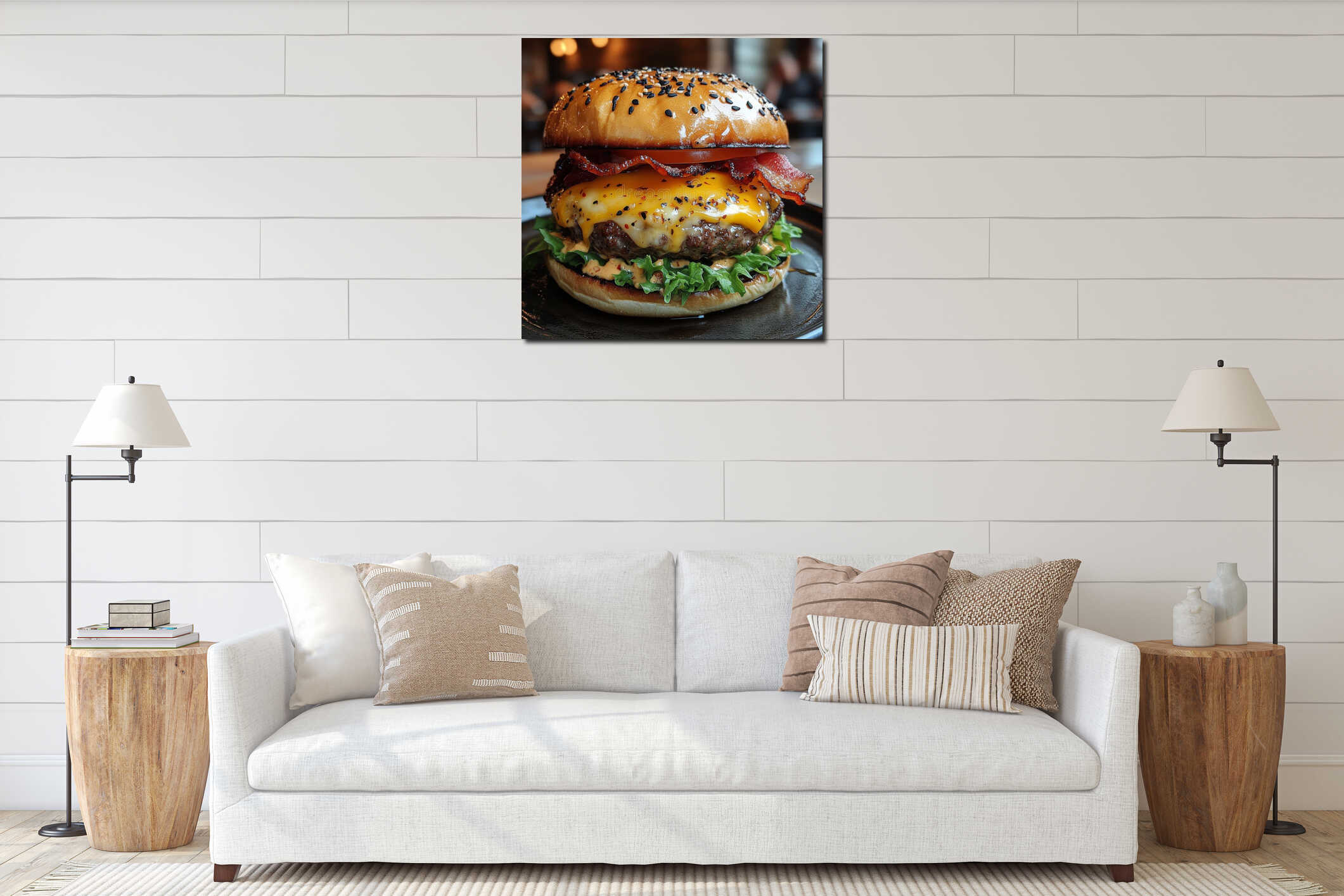 Canvas hanging interior mockup