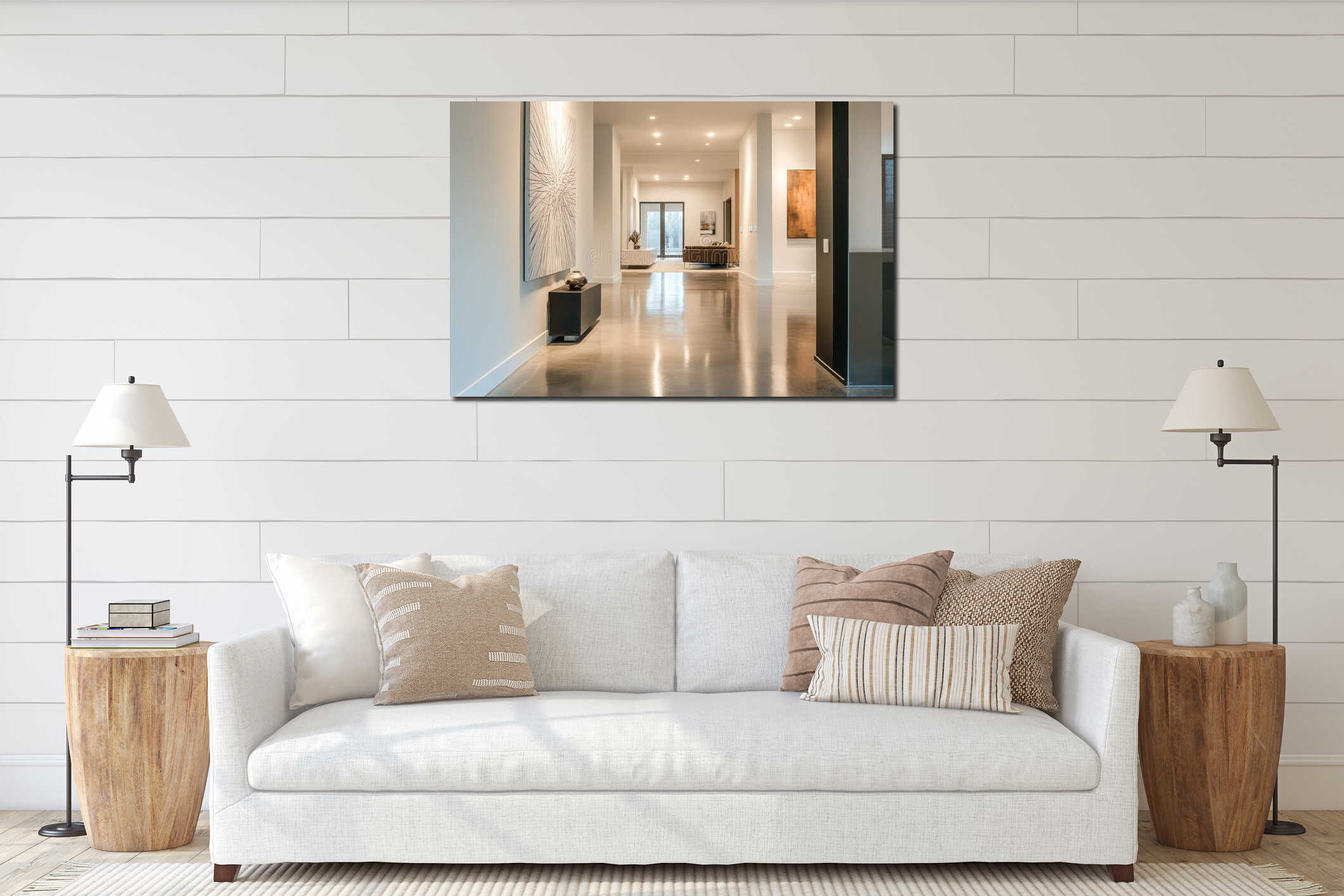 Canvas hanging interior mockup