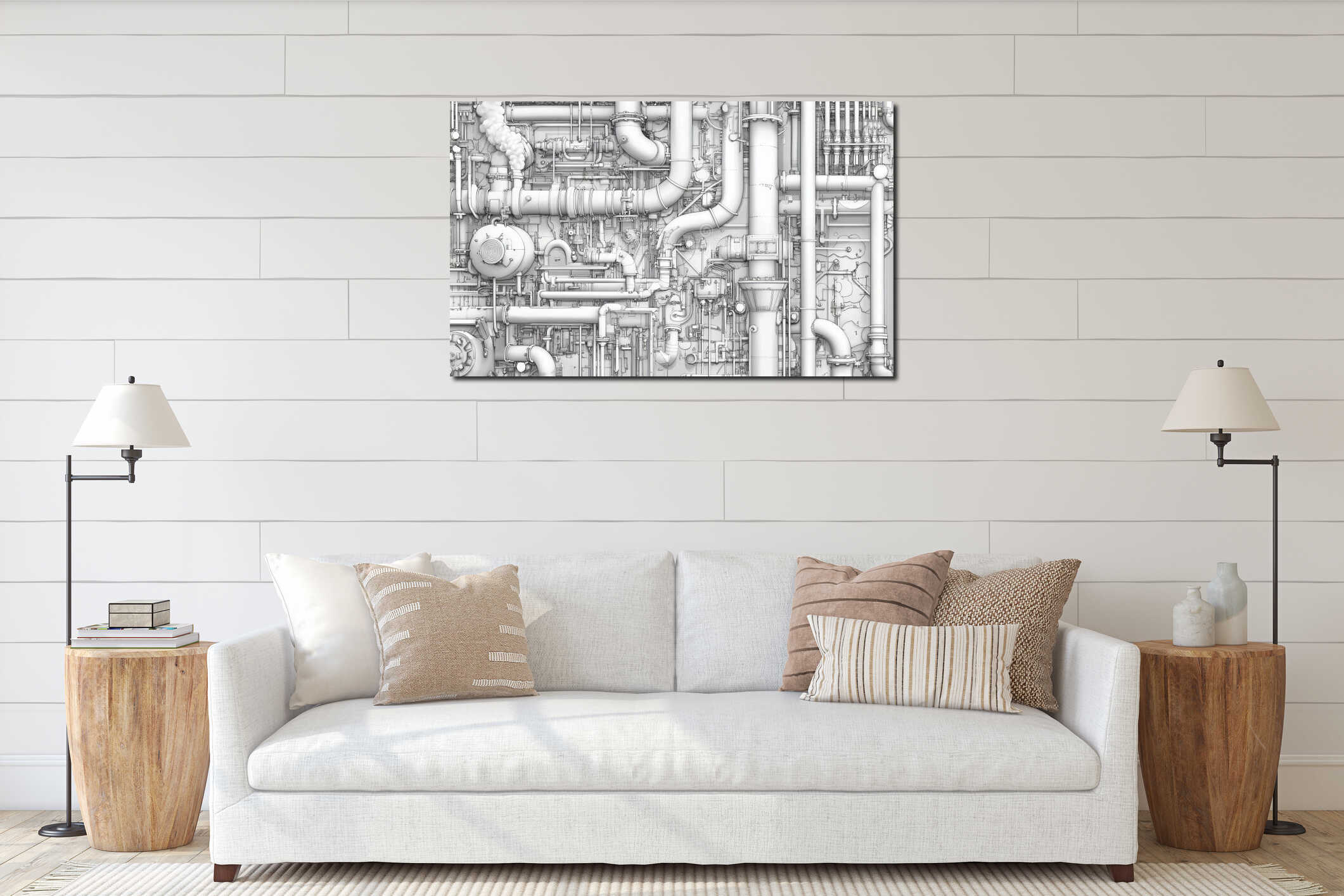 Canvas hanging interior mockup