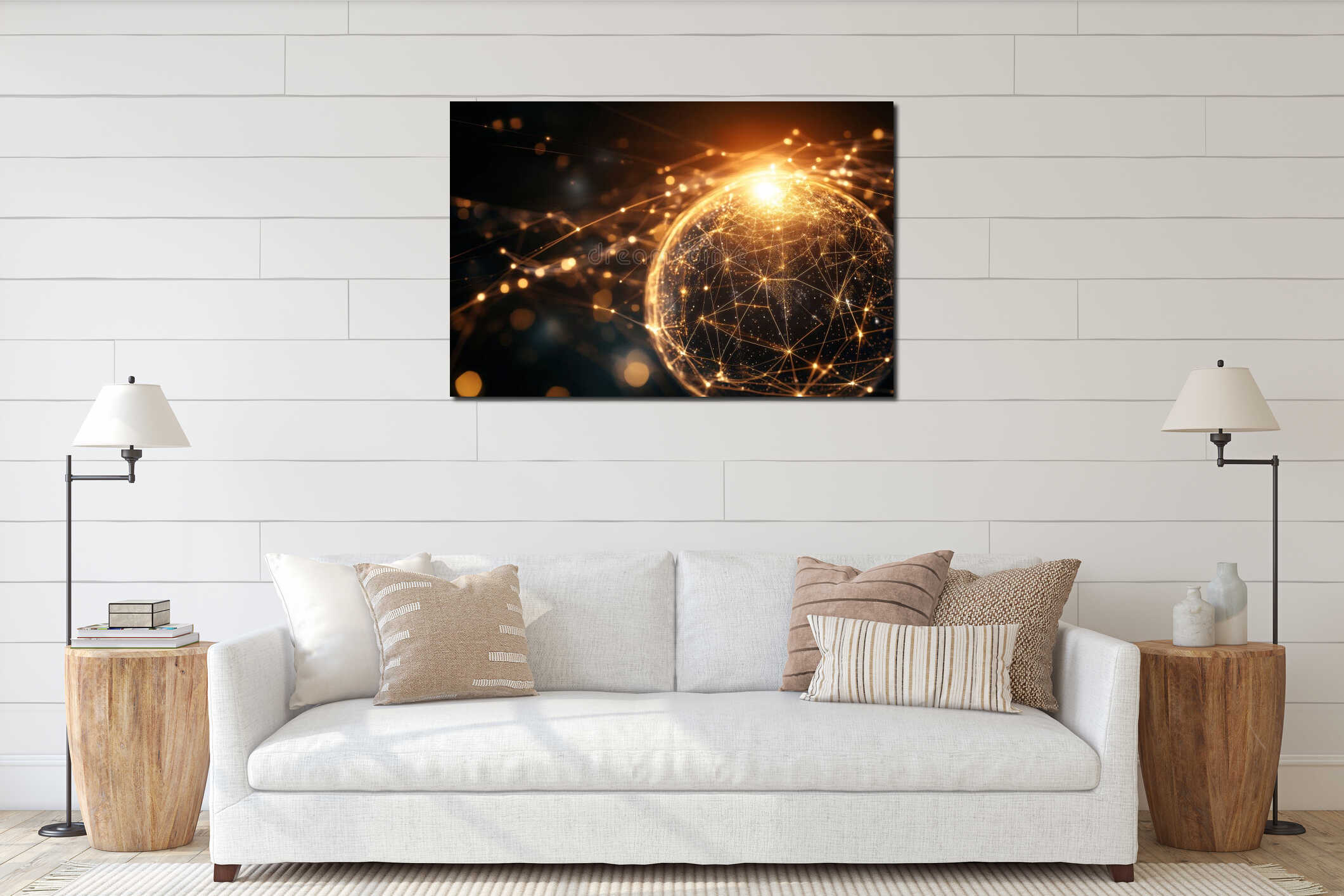 Canvas hanging interior mockup