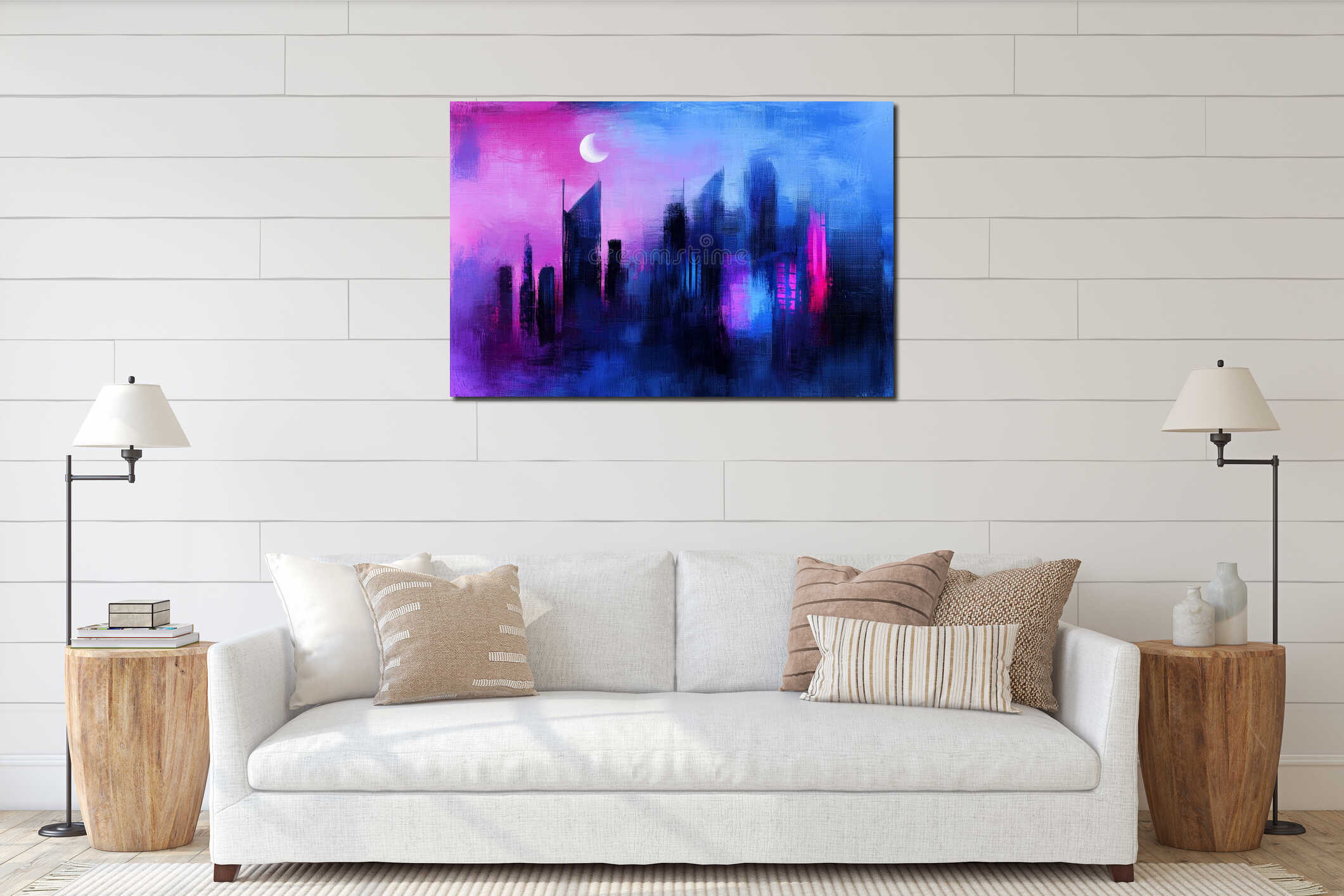 Canvas hanging interior mockup