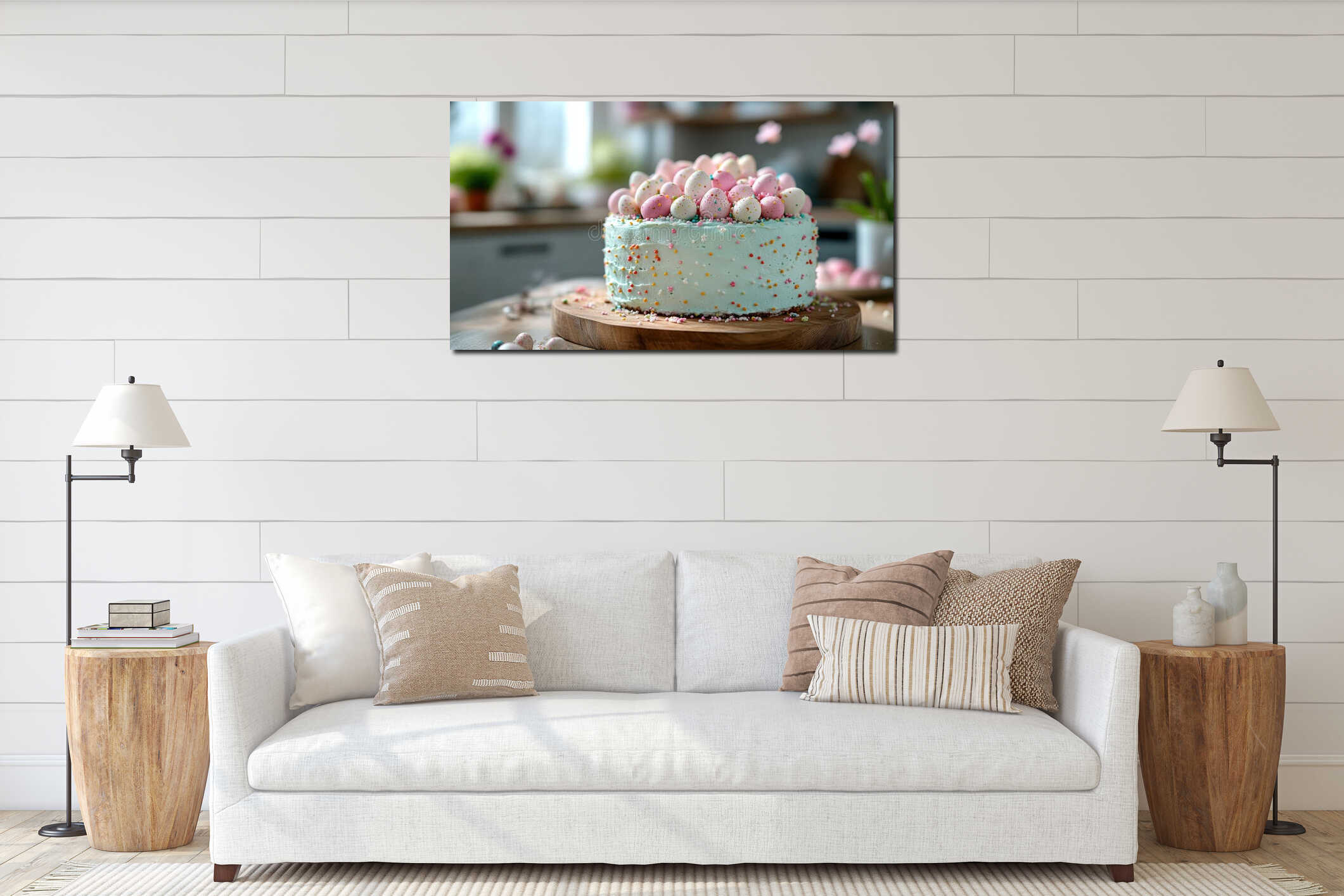 Canvas hanging interior mockup
