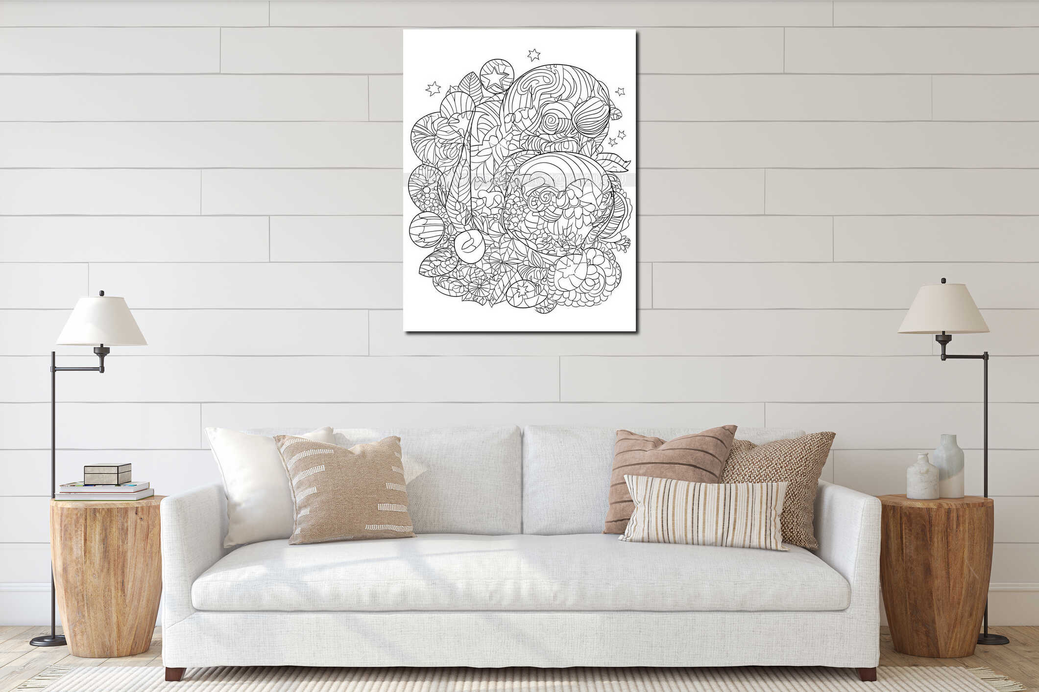 Canvas hanging interior mockup