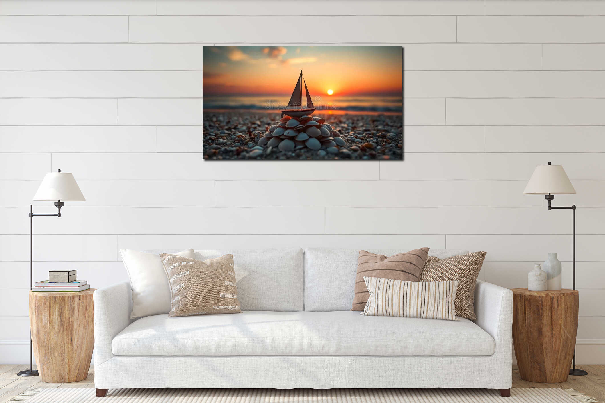 Canvas hanging interior mockup