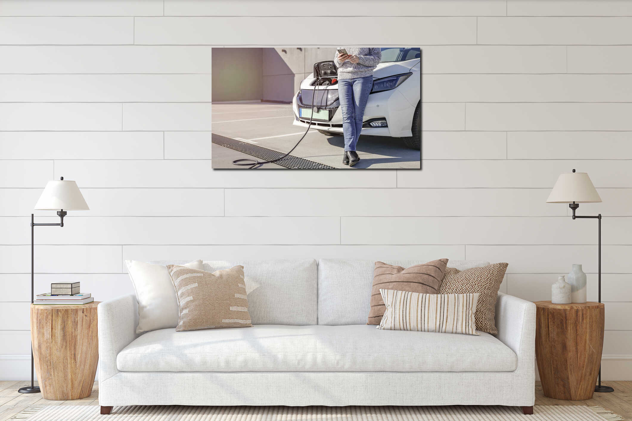 Canvas hanging interior mockup