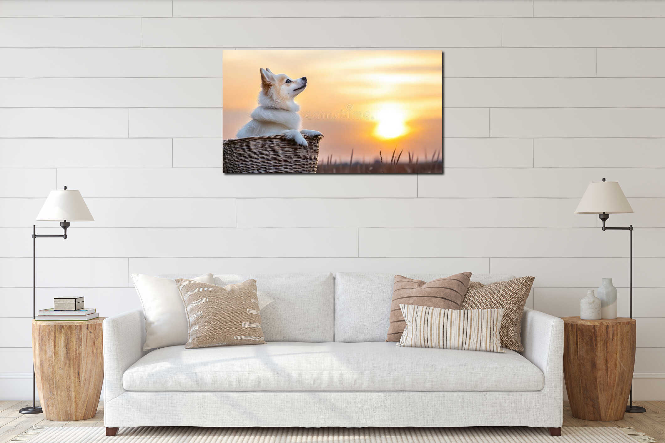 Canvas hanging interior mockup