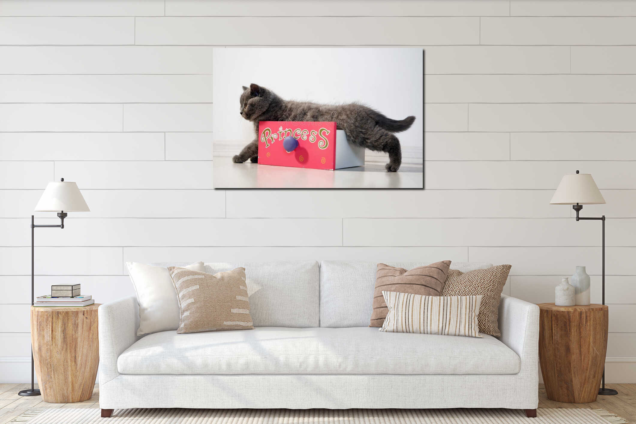 Canvas hanging interior mockup