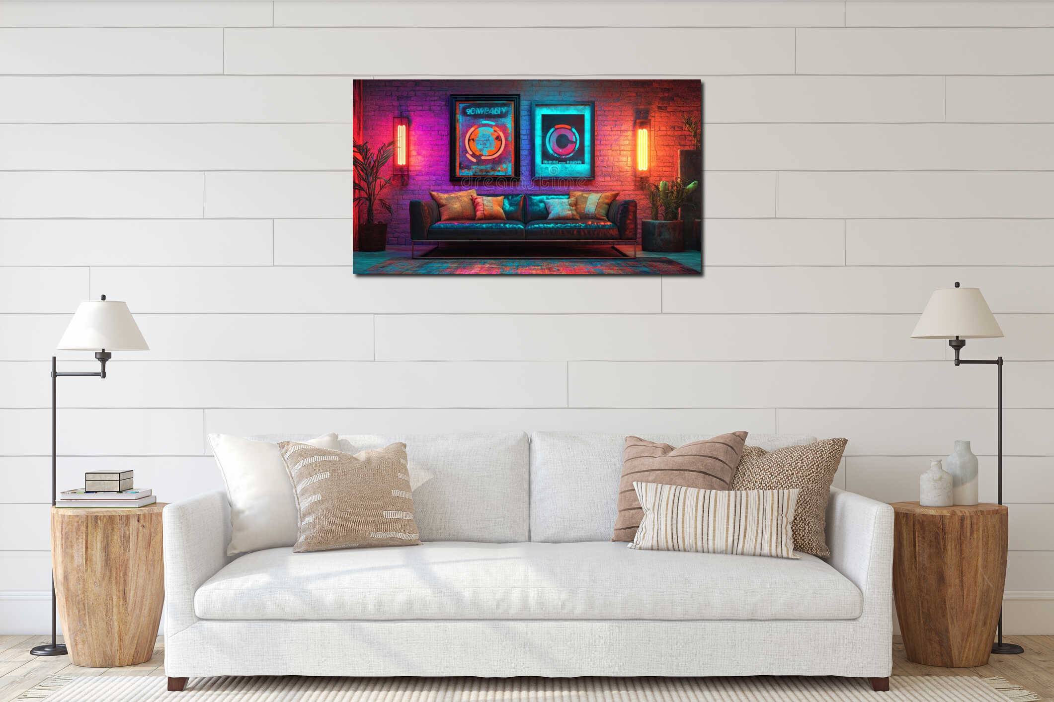 Canvas hanging interior mockup