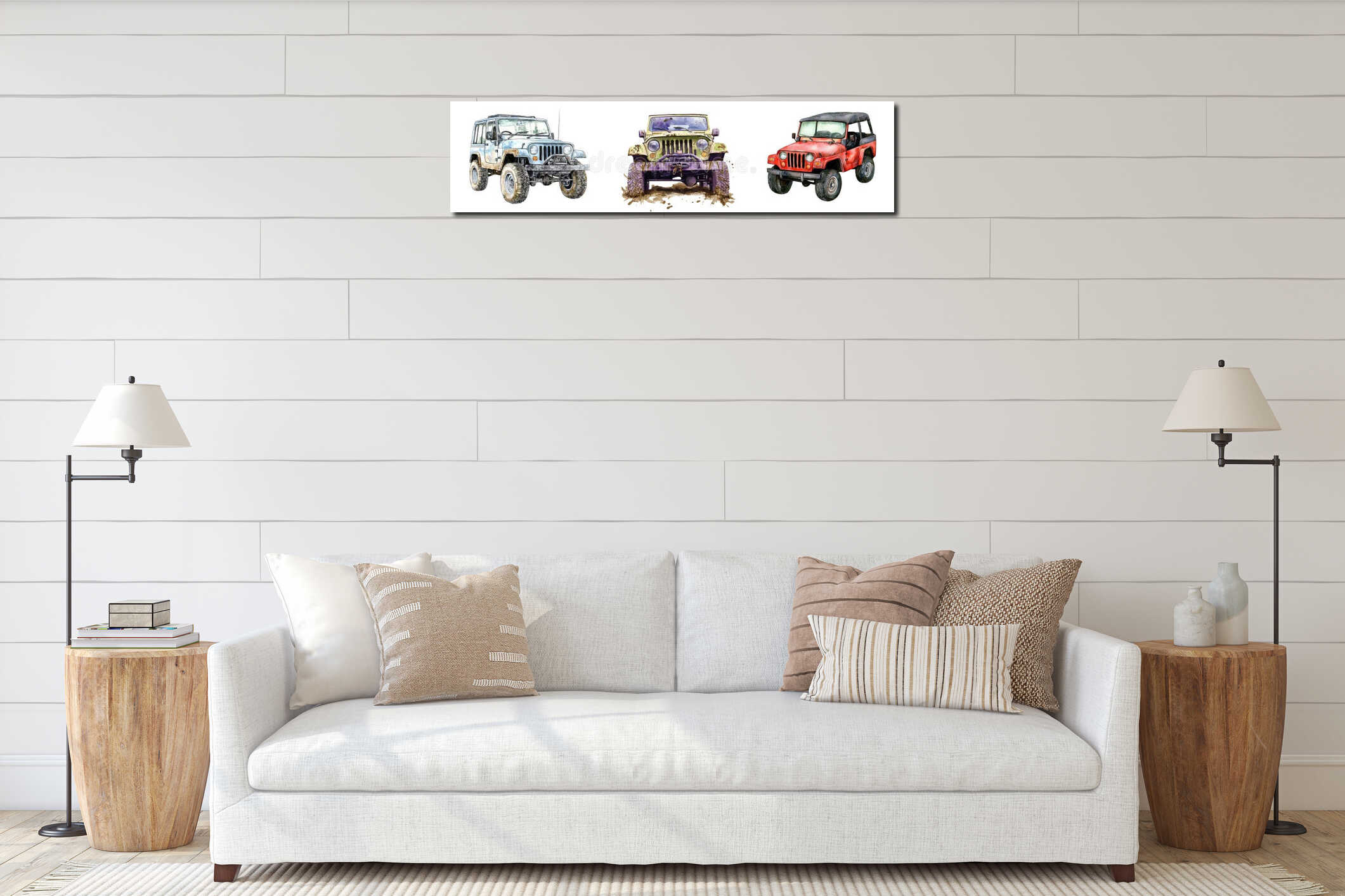 Canvas hanging interior mockup