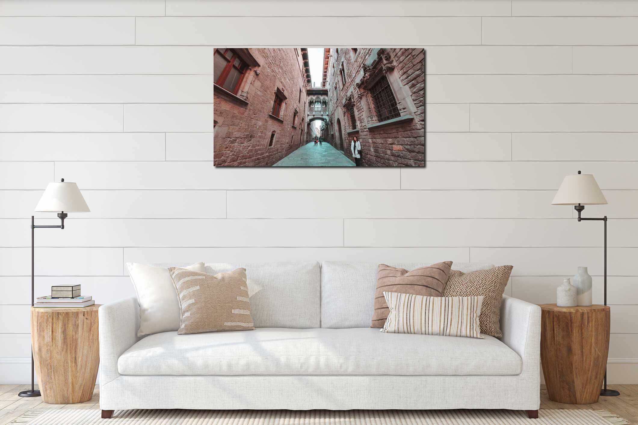 Canvas hanging interior mockup