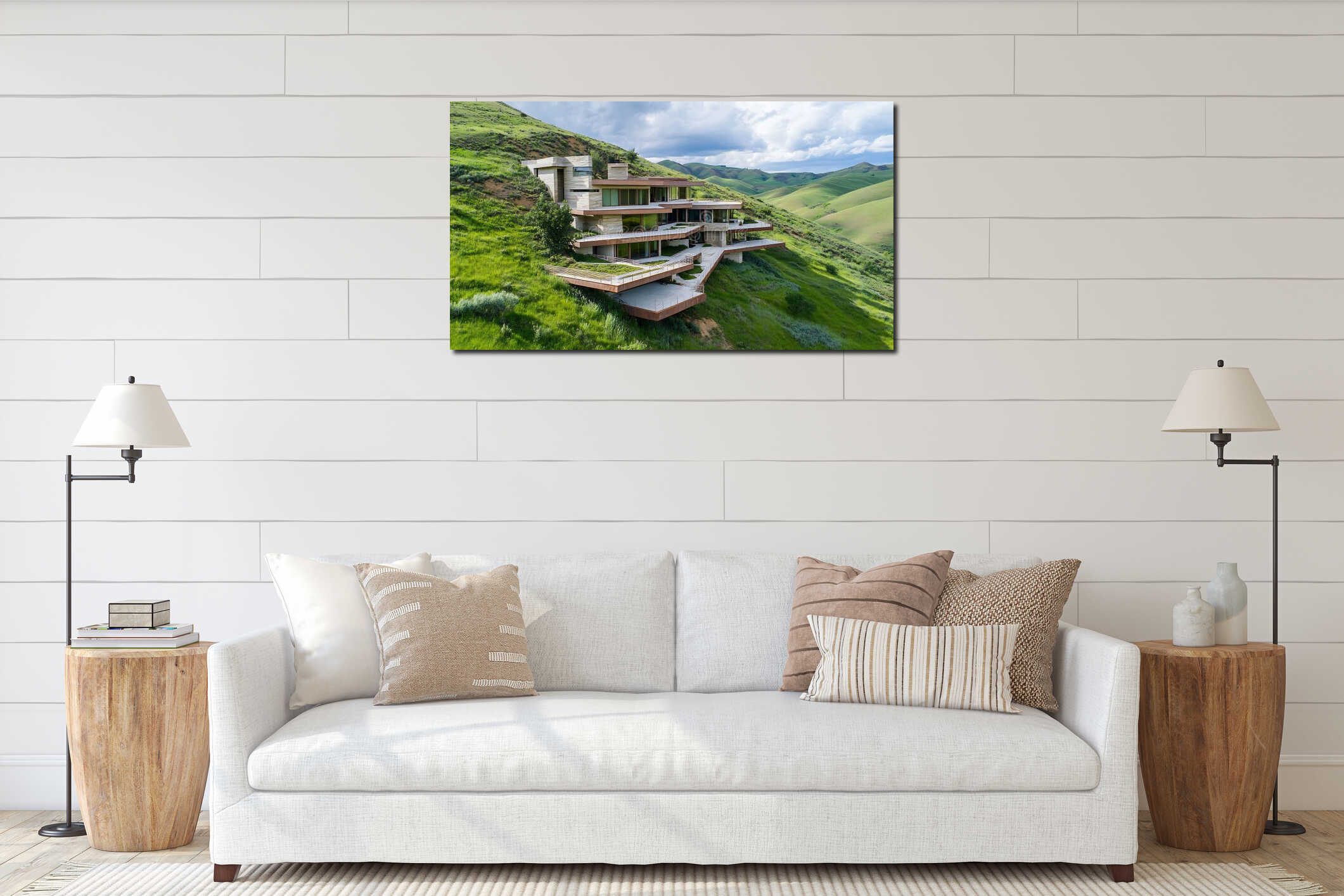 Canvas hanging interior mockup