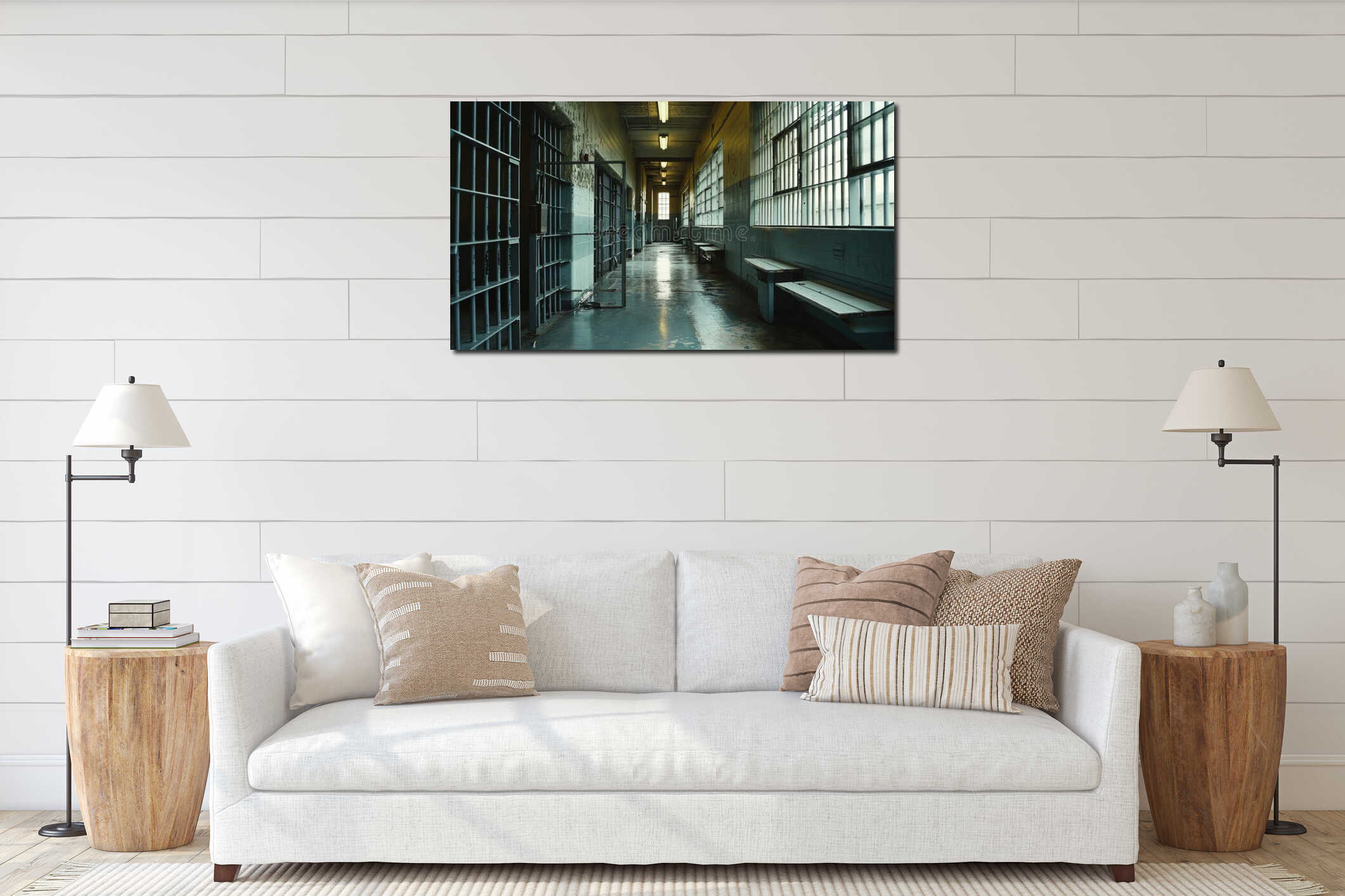 Canvas hanging interior mockup