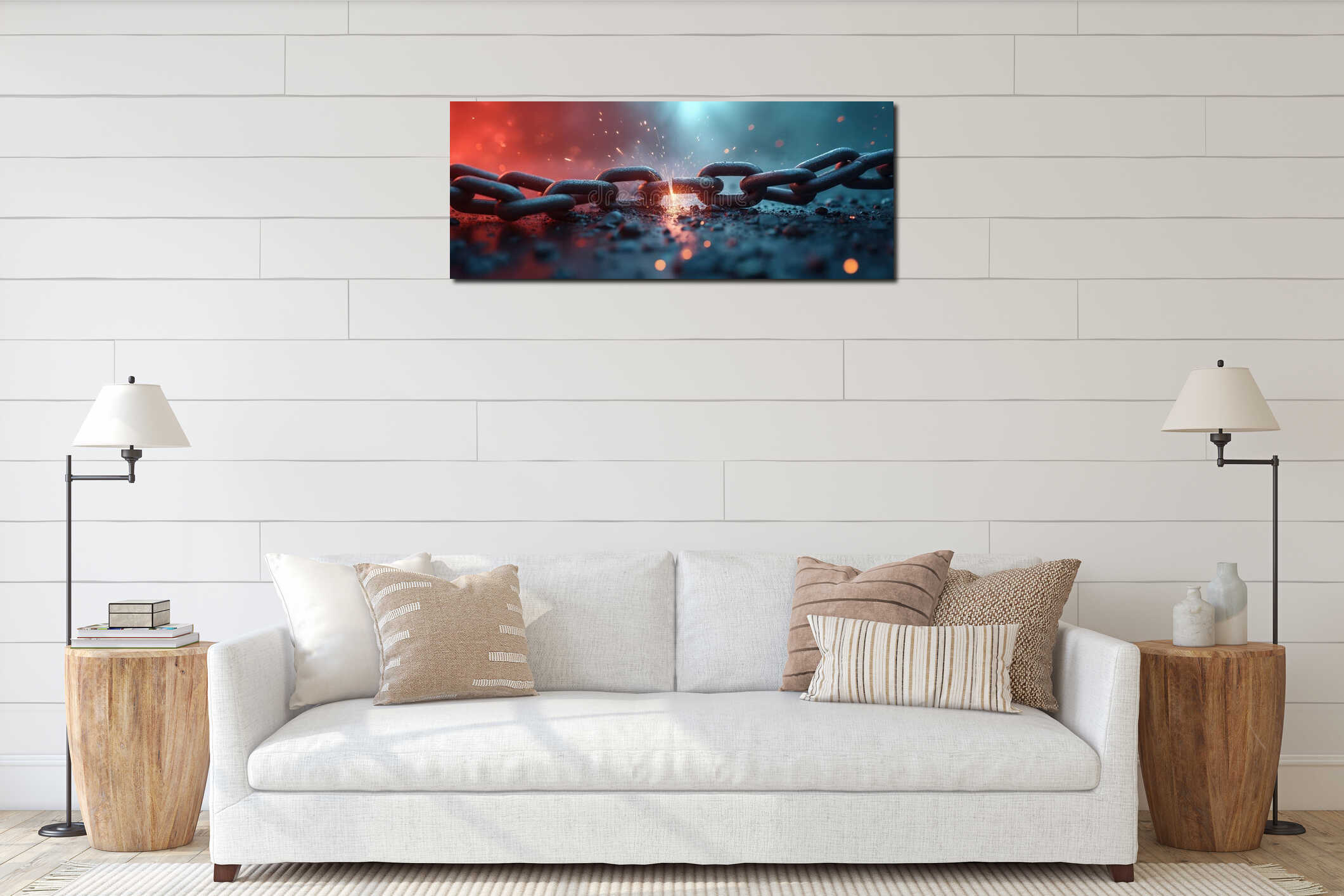 Canvas hanging interior mockup
