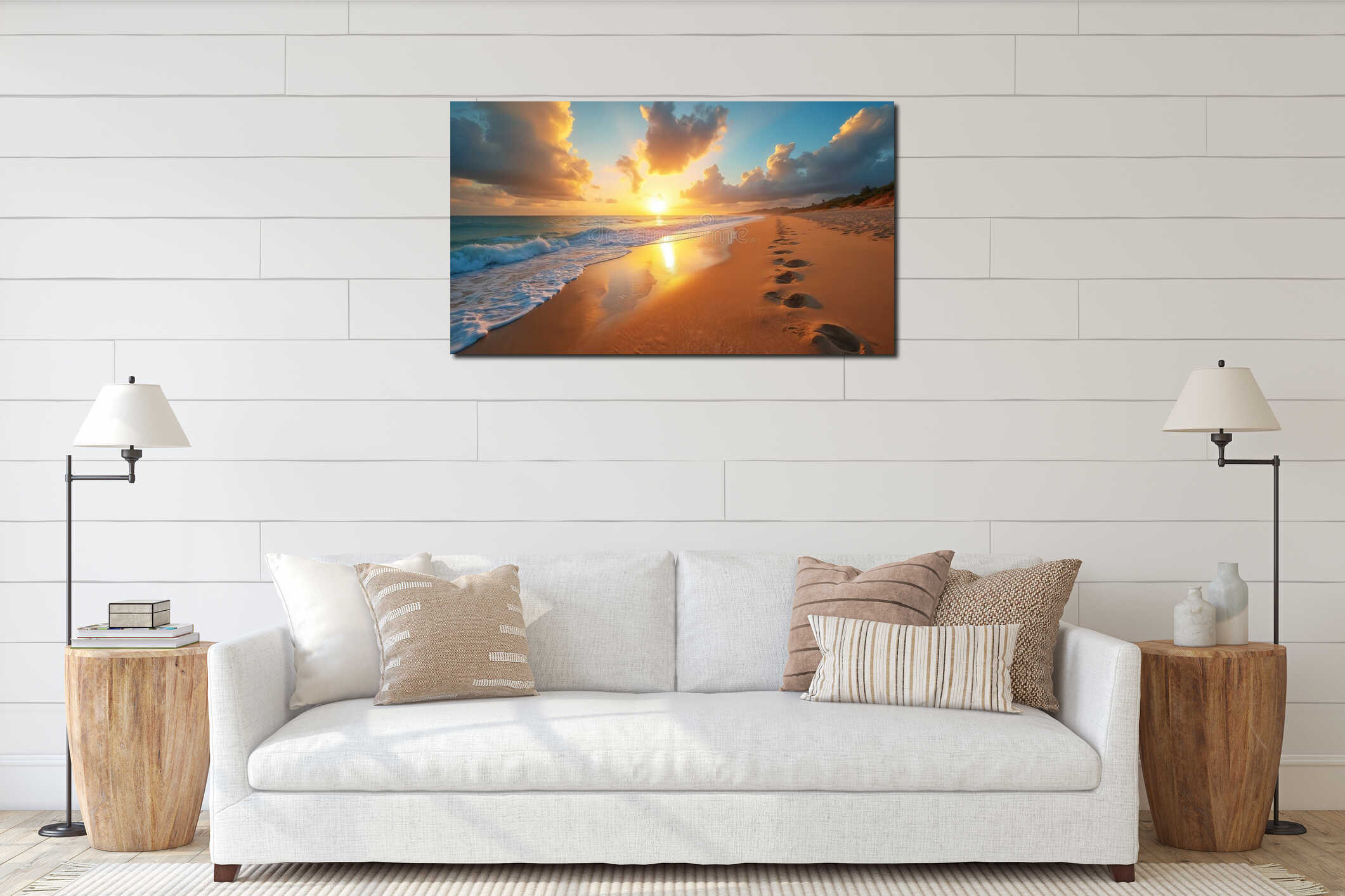 Canvas hanging interior mockup