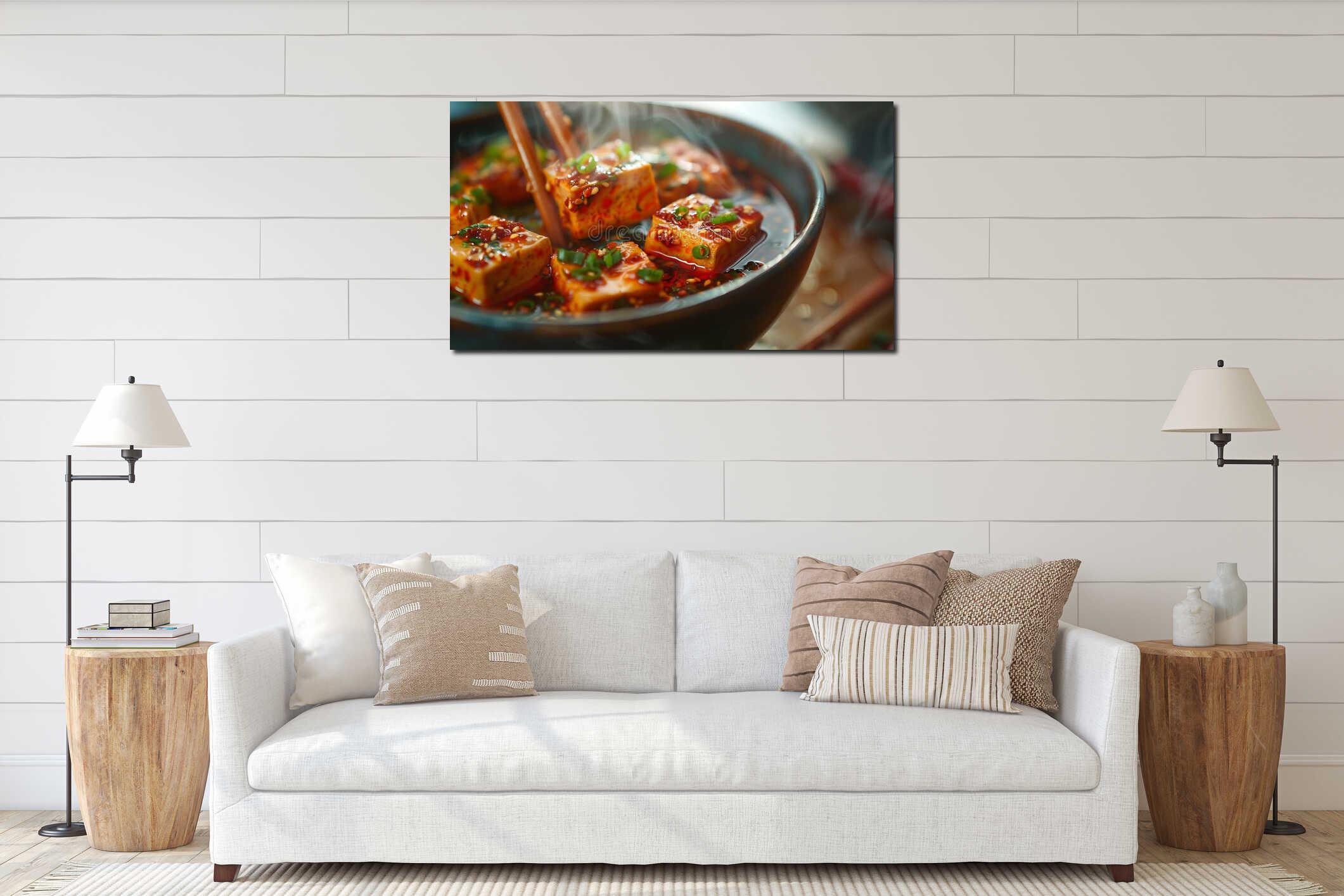 Canvas hanging interior mockup
