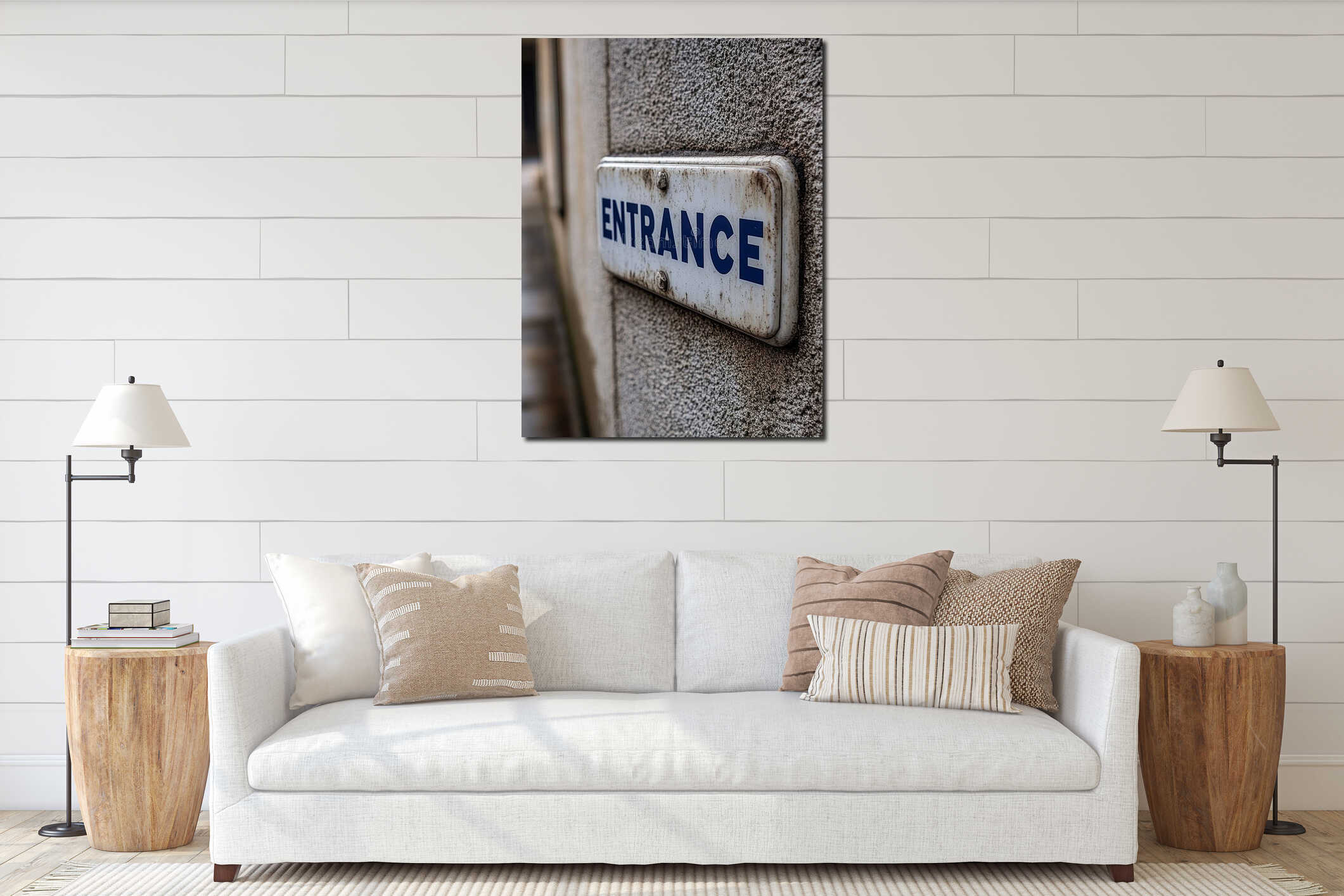 Canvas hanging interior mockup