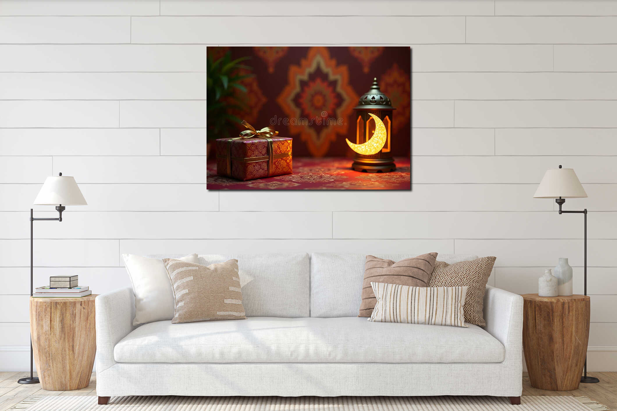 Canvas hanging interior mockup