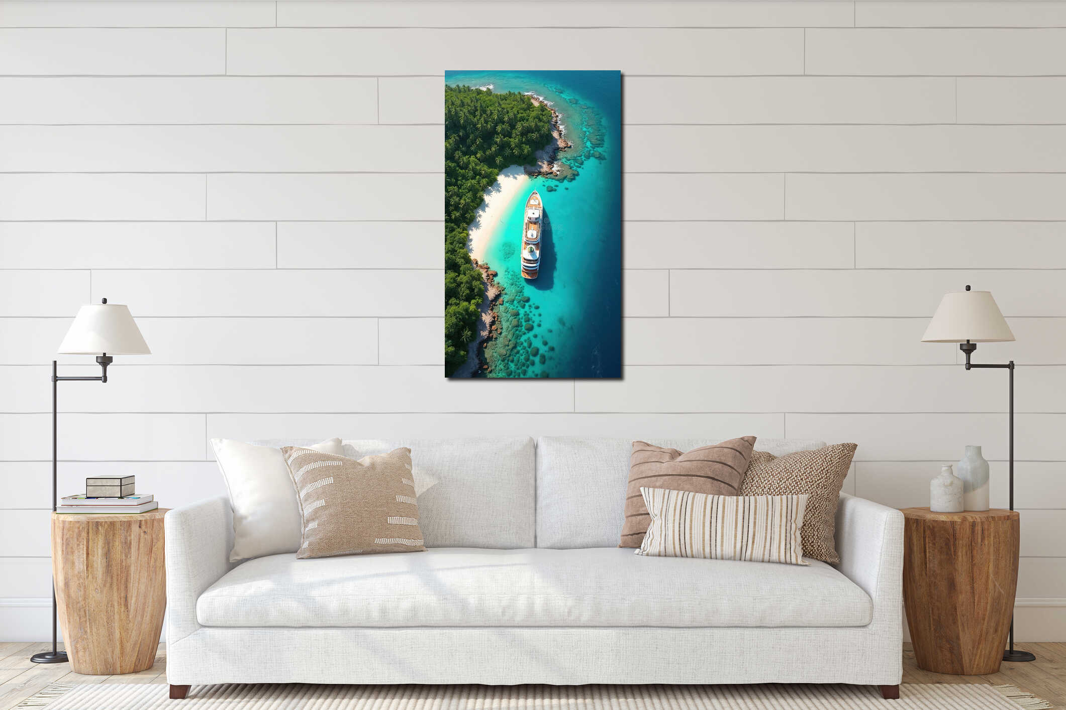 Canvas hanging interior mockup