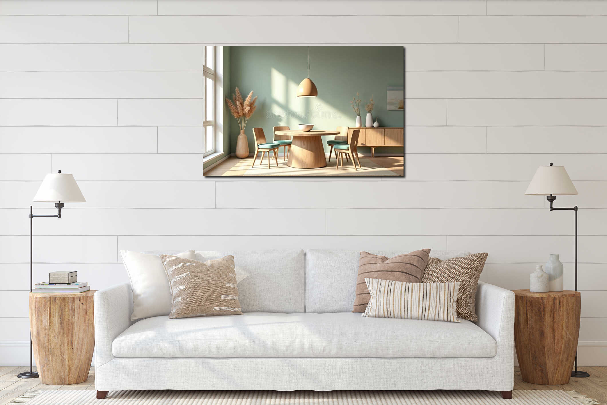 Canvas hanging interior mockup