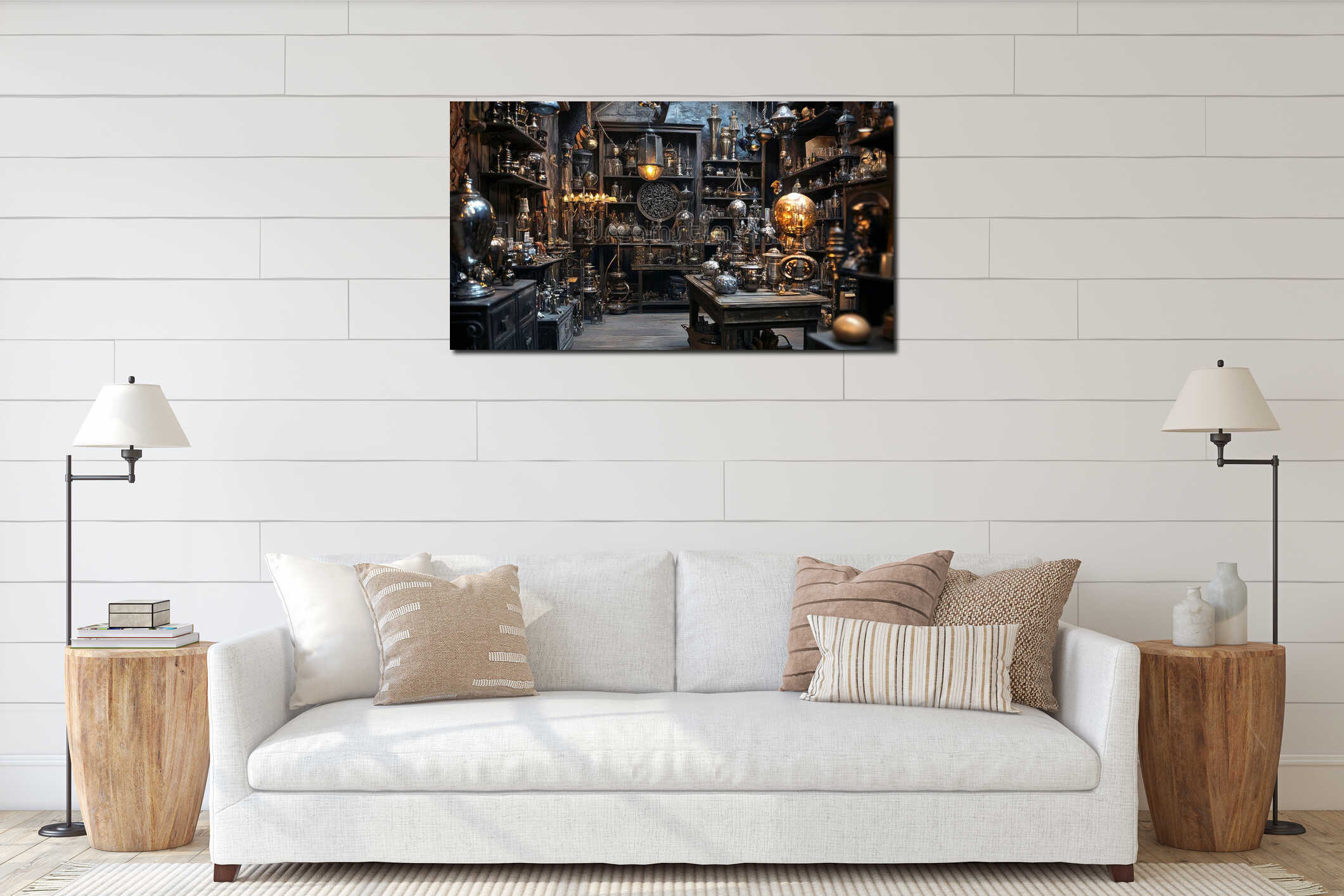 Canvas hanging interior mockup