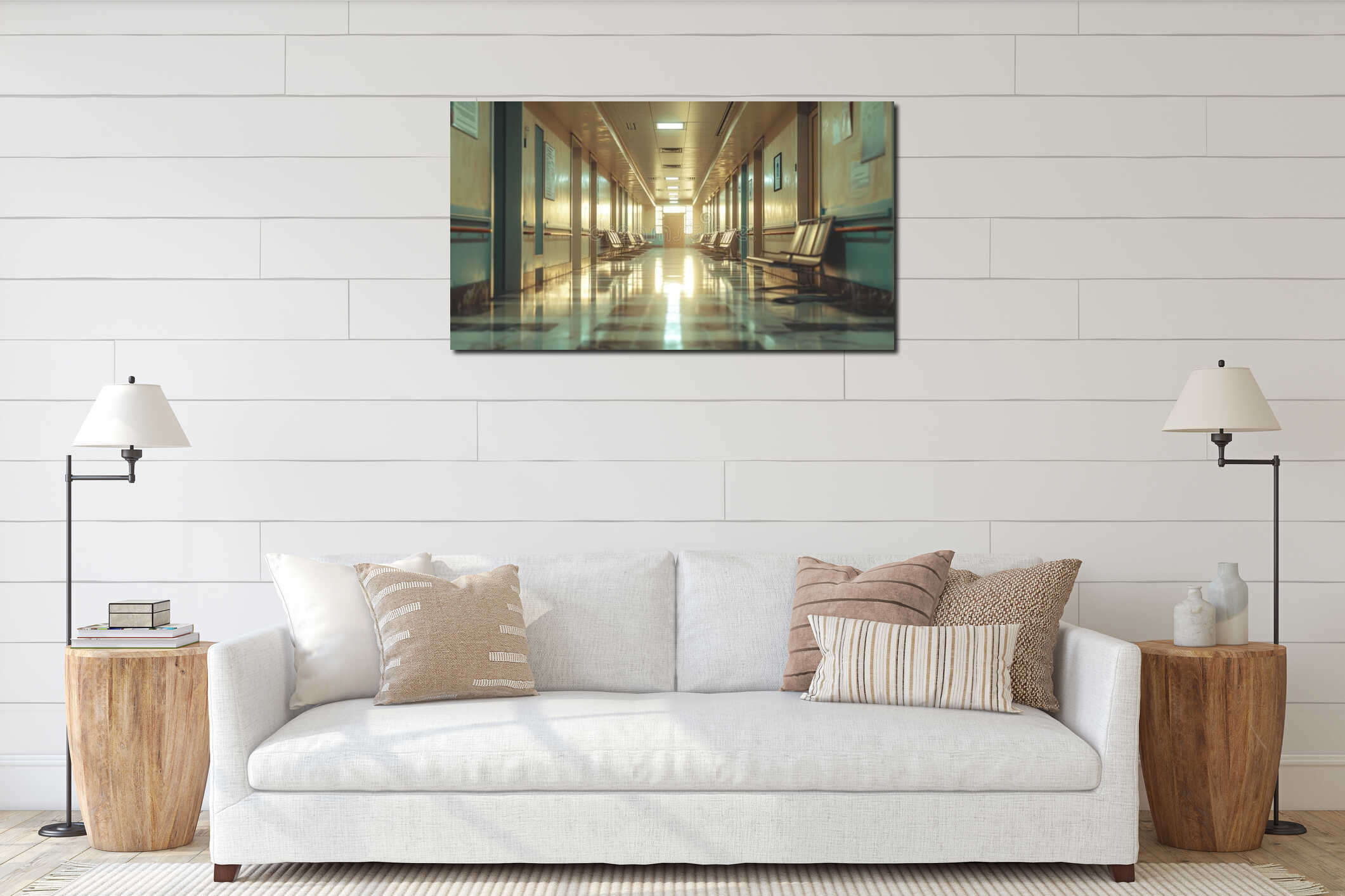 Canvas hanging interior mockup