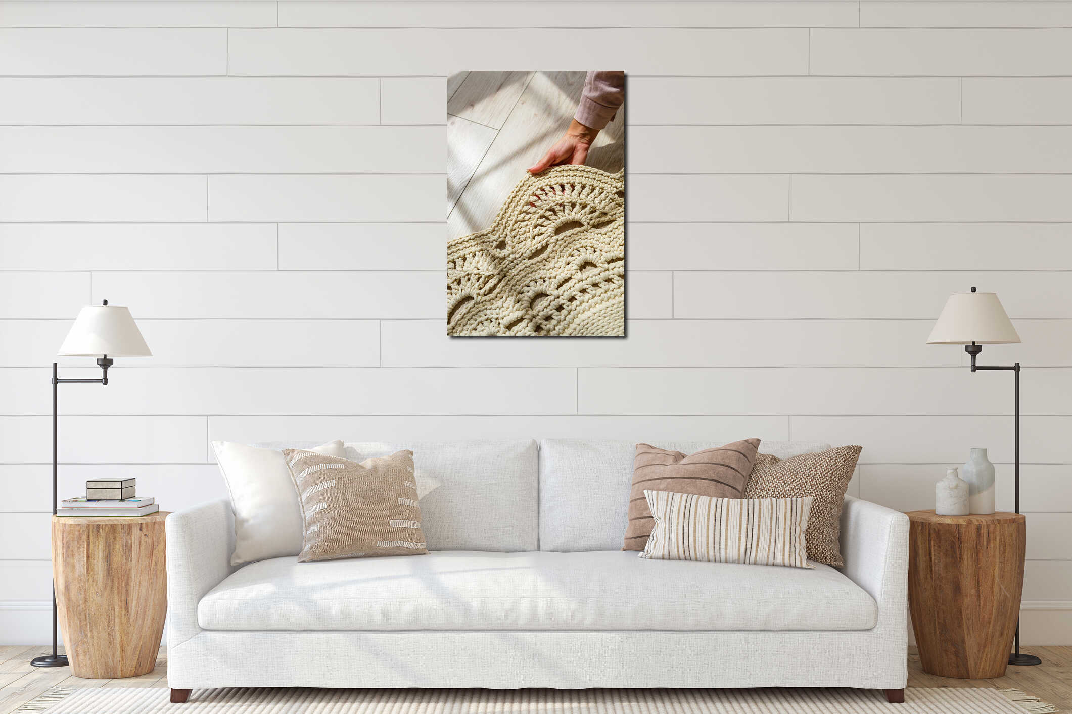 Canvas hanging interior mockup