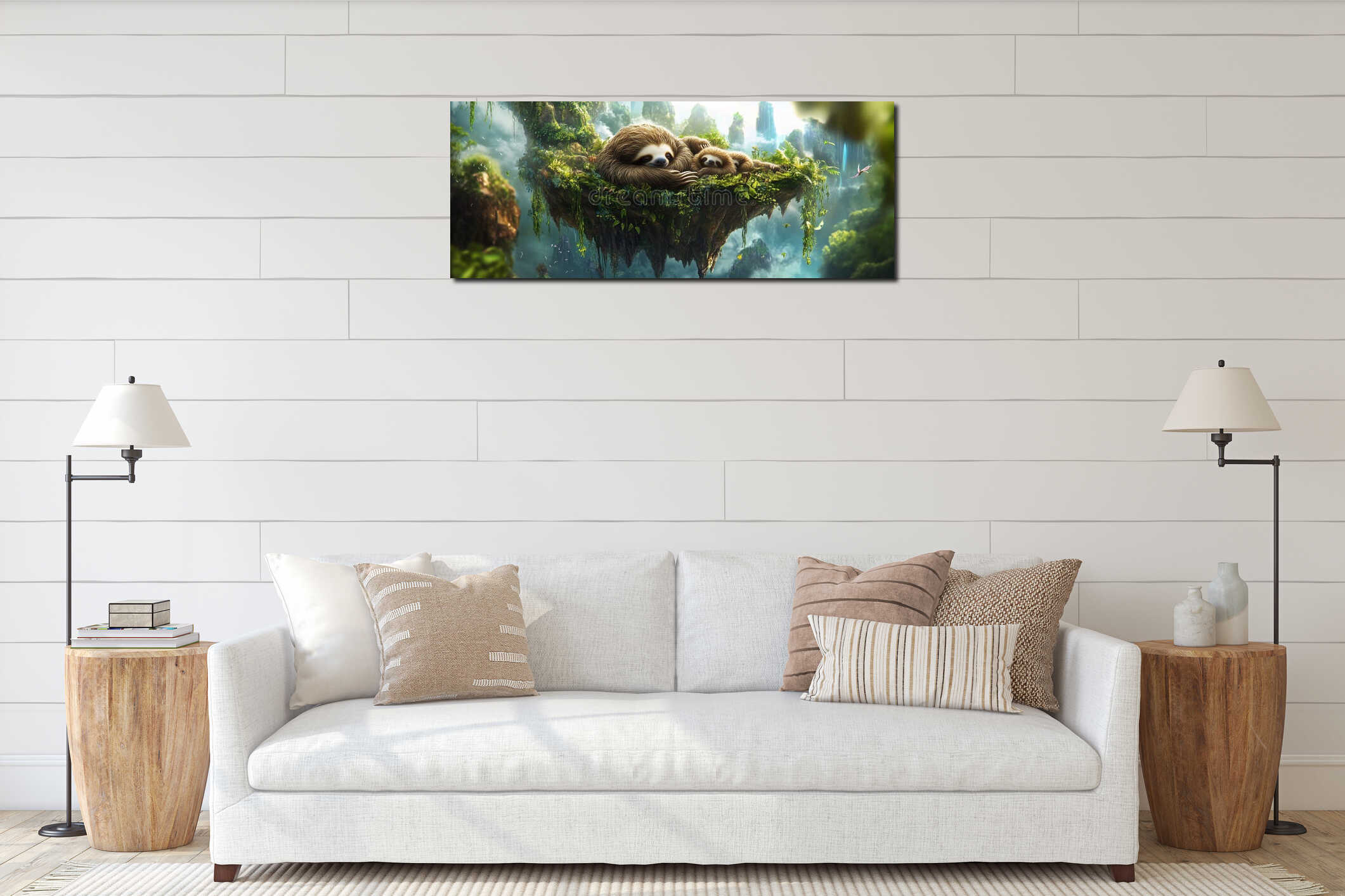 Canvas hanging interior mockup