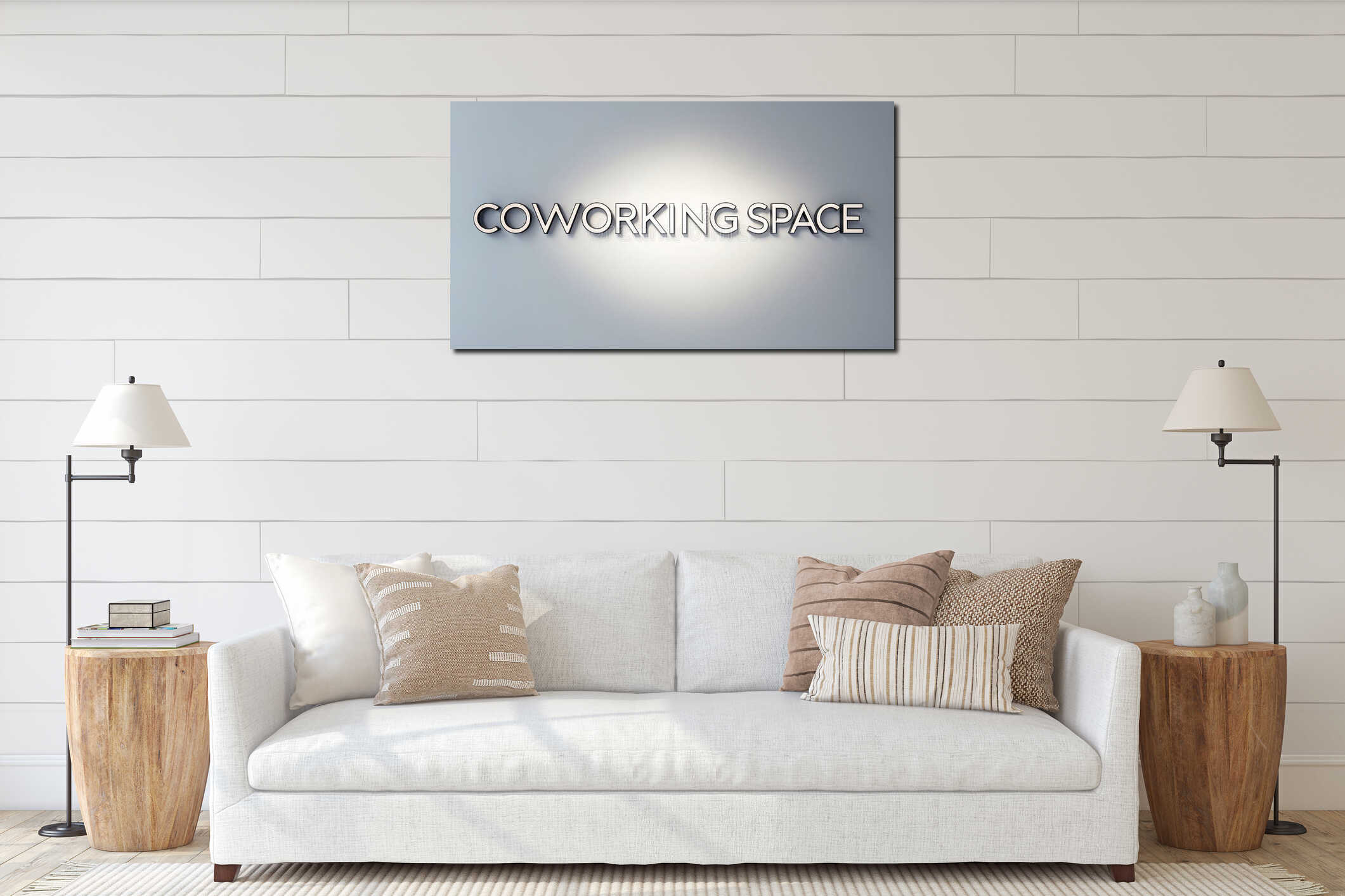 Canvas hanging interior mockup