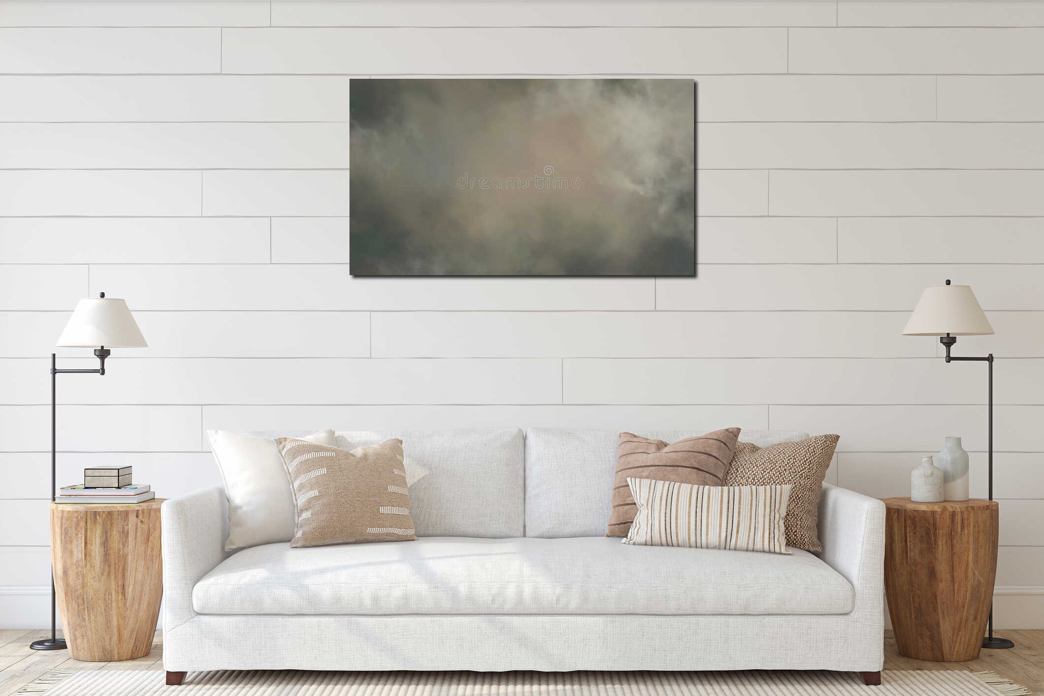 Canvas hanging interior mockup