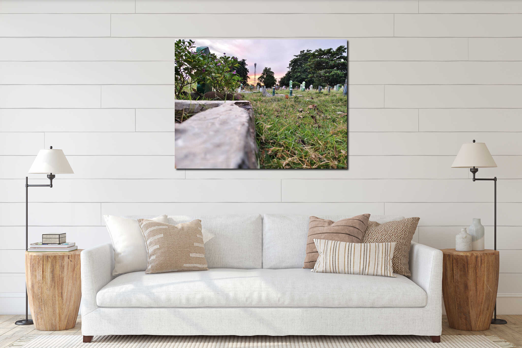 Canvas hanging interior mockup