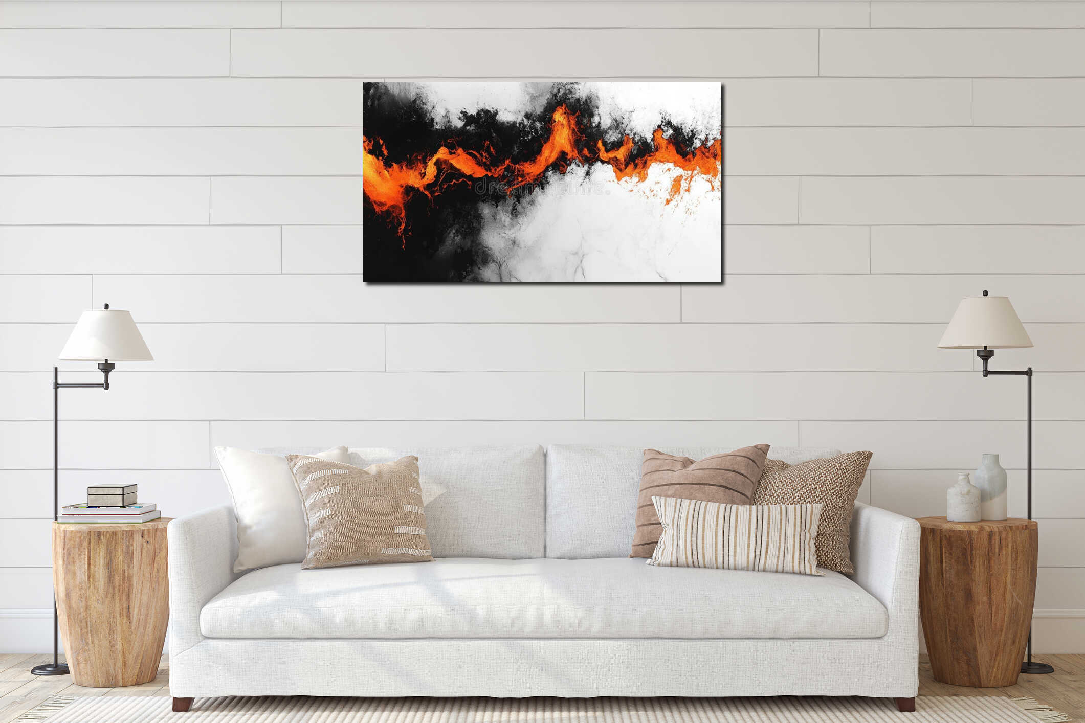 Canvas hanging interior mockup