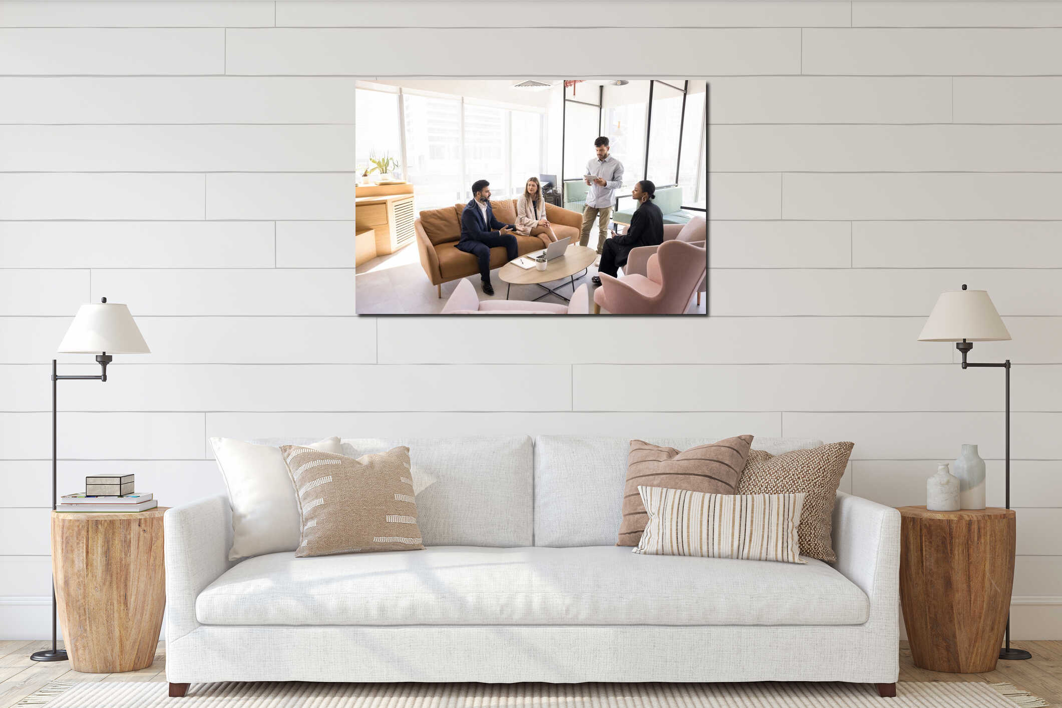 Canvas hanging interior mockup