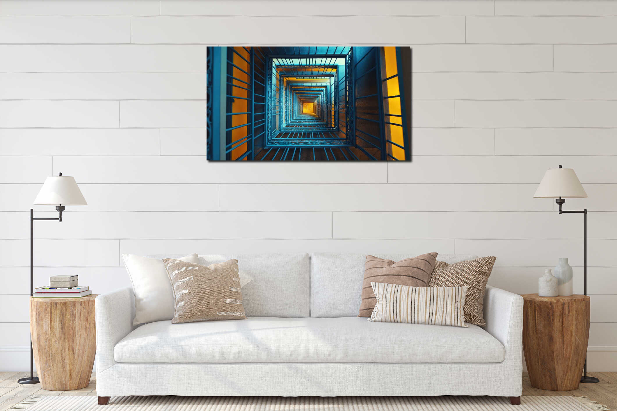 Canvas hanging interior mockup