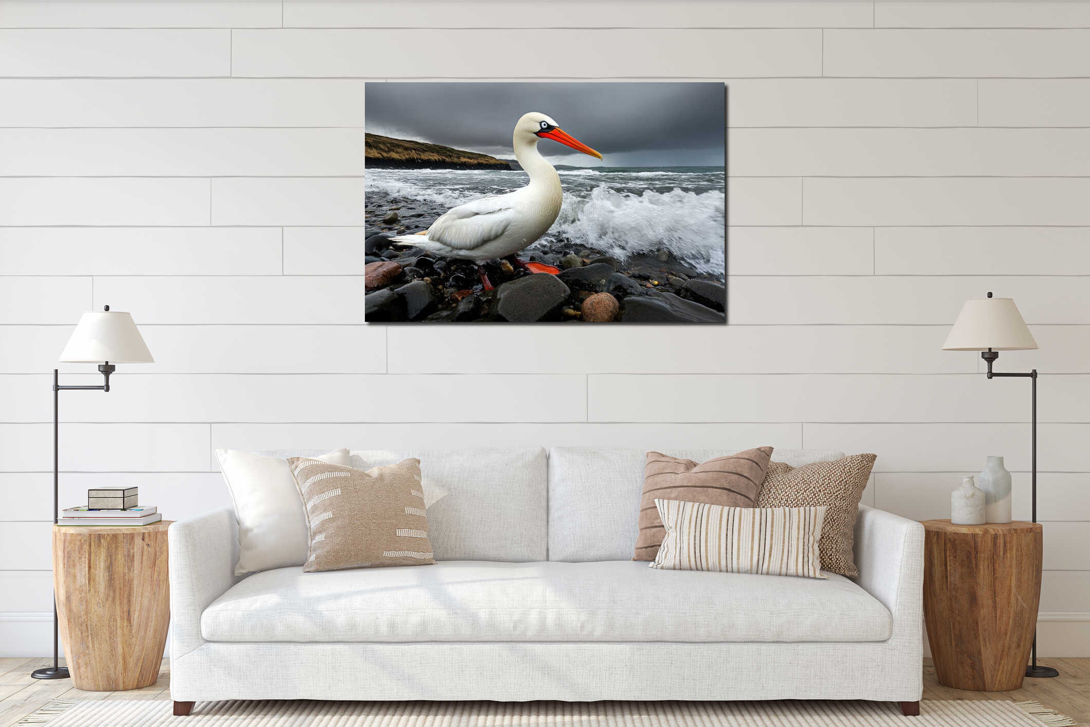 Canvas hanging interior mockup