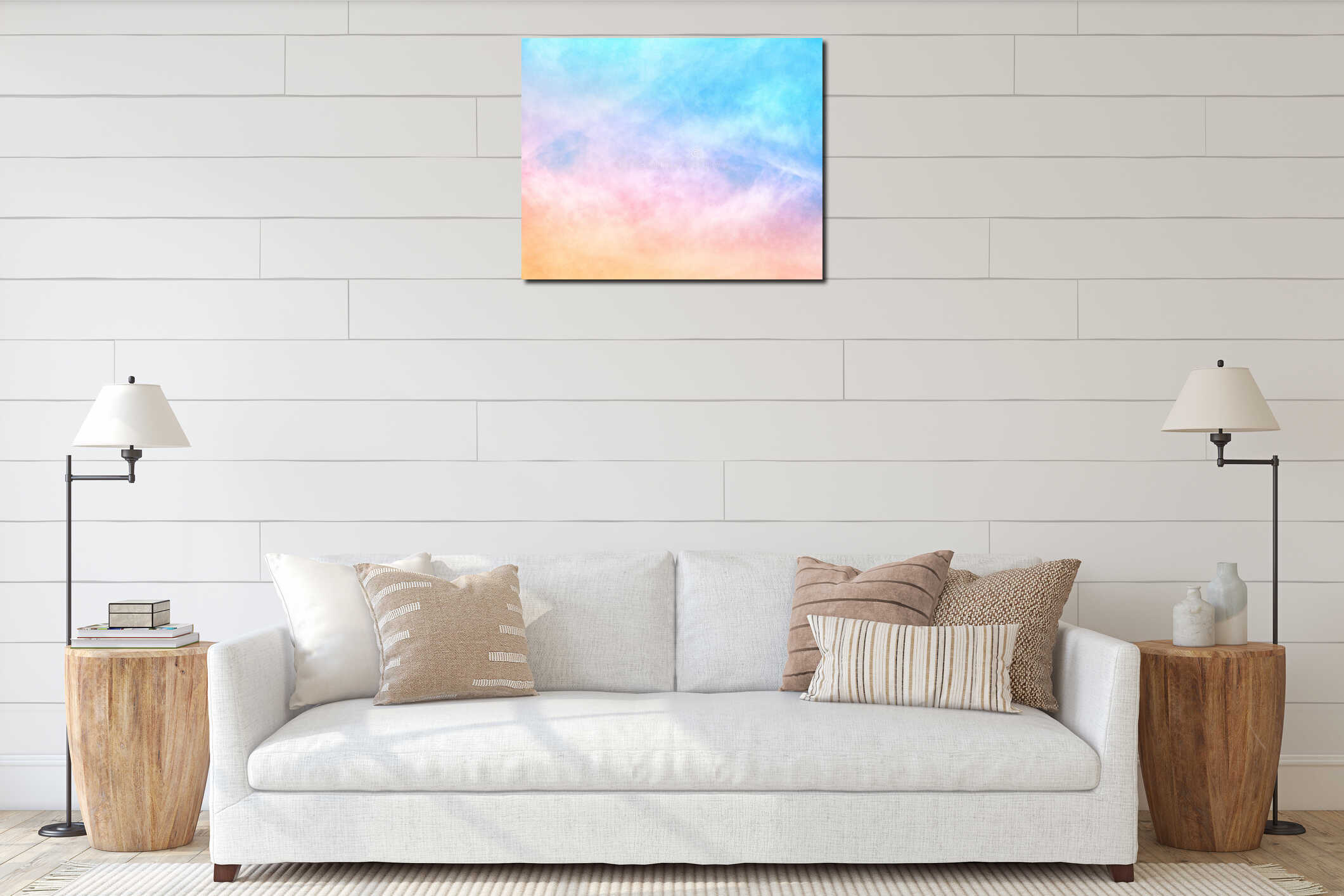 Canvas hanging interior mockup