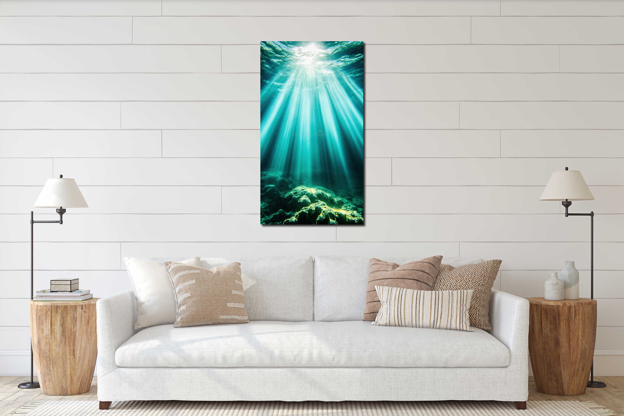 Canvas hanging interior mockup