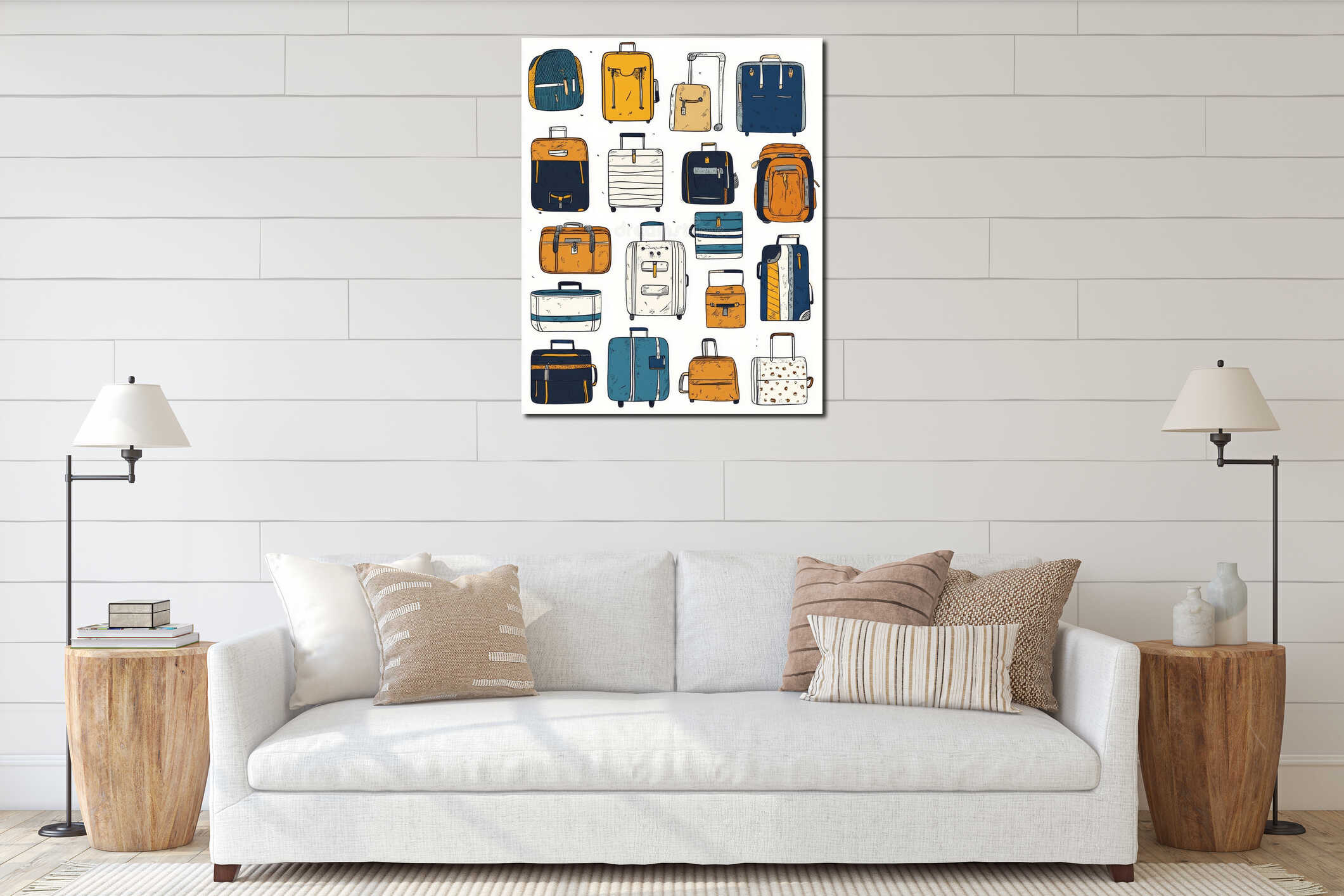 Canvas hanging interior mockup