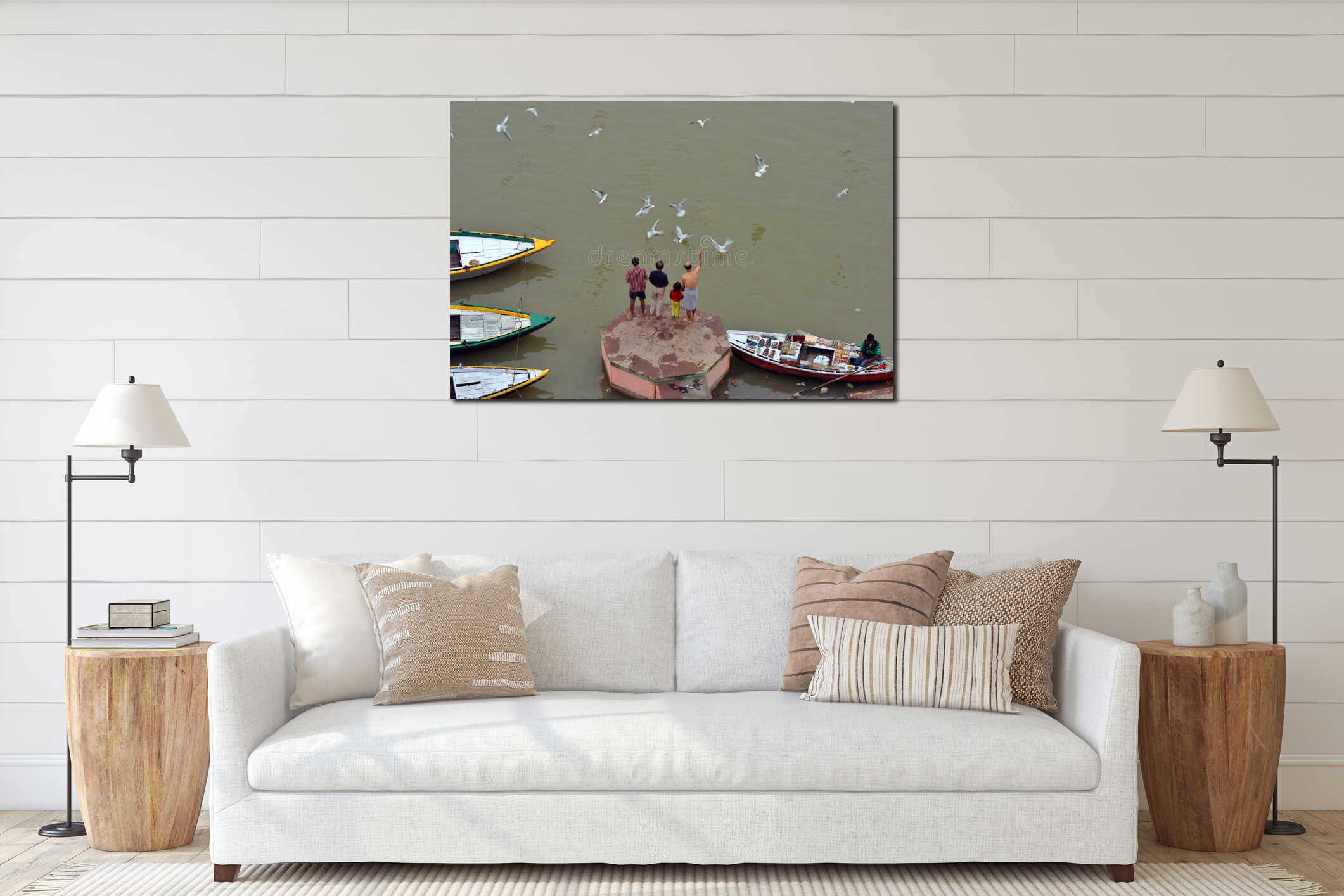 Canvas hanging interior mockup